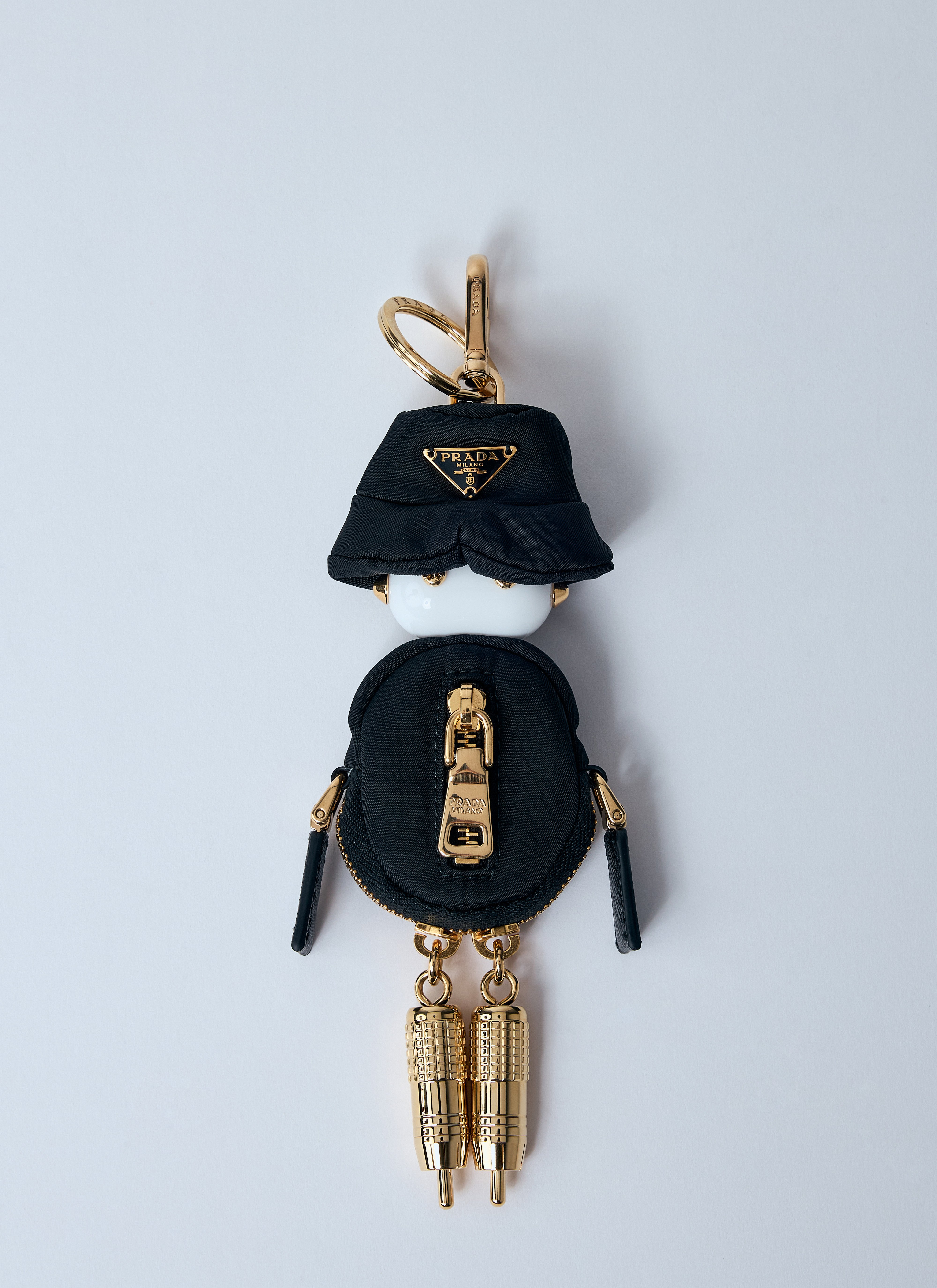PRADA Robot Re-Nylon バッグチャー厶 Prada Women's' Robot Re-Nylon Bag Charm in Black | LN-CC®