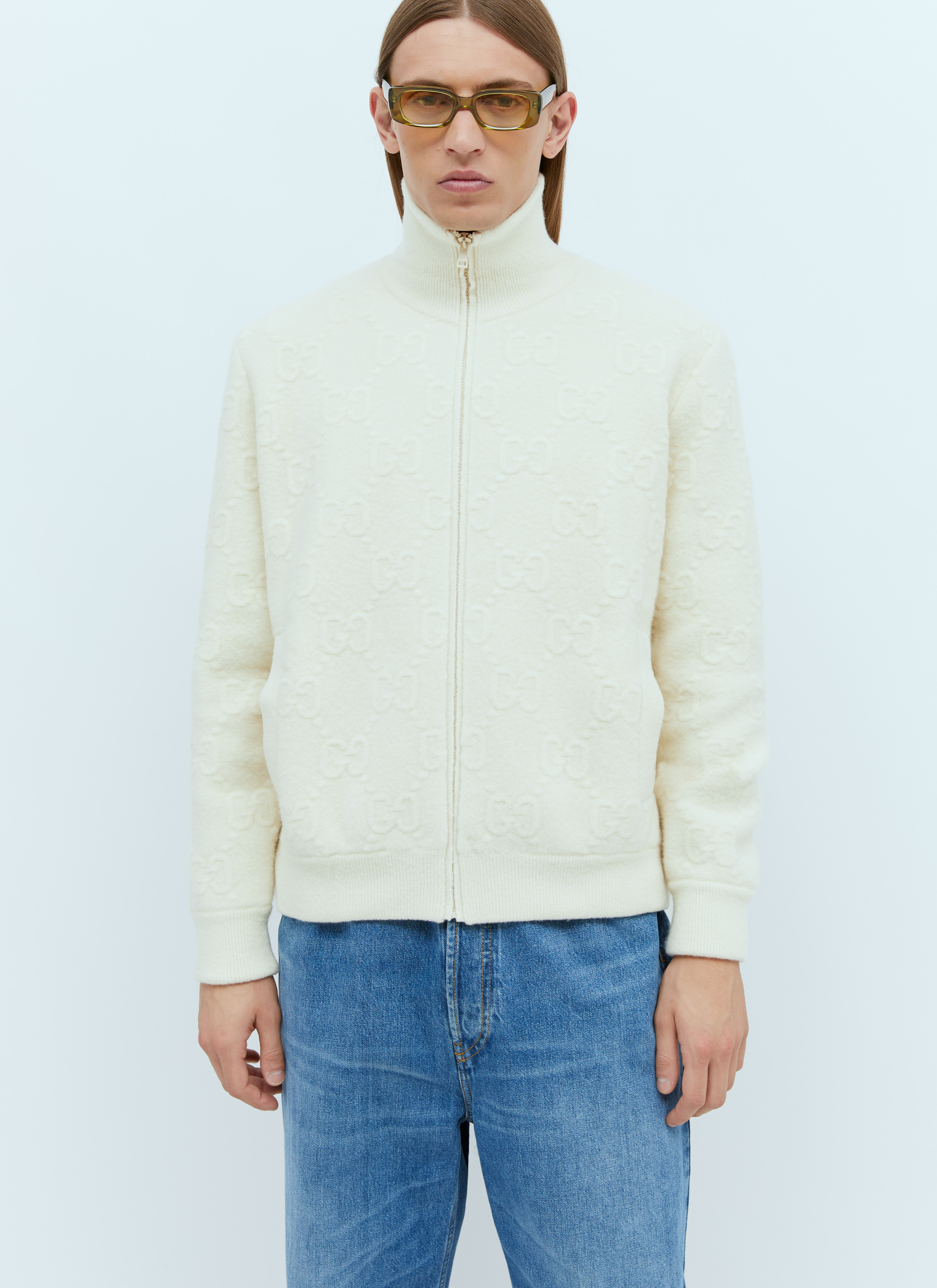 GUCCI GGパッチ付き フェルトジャケット 50