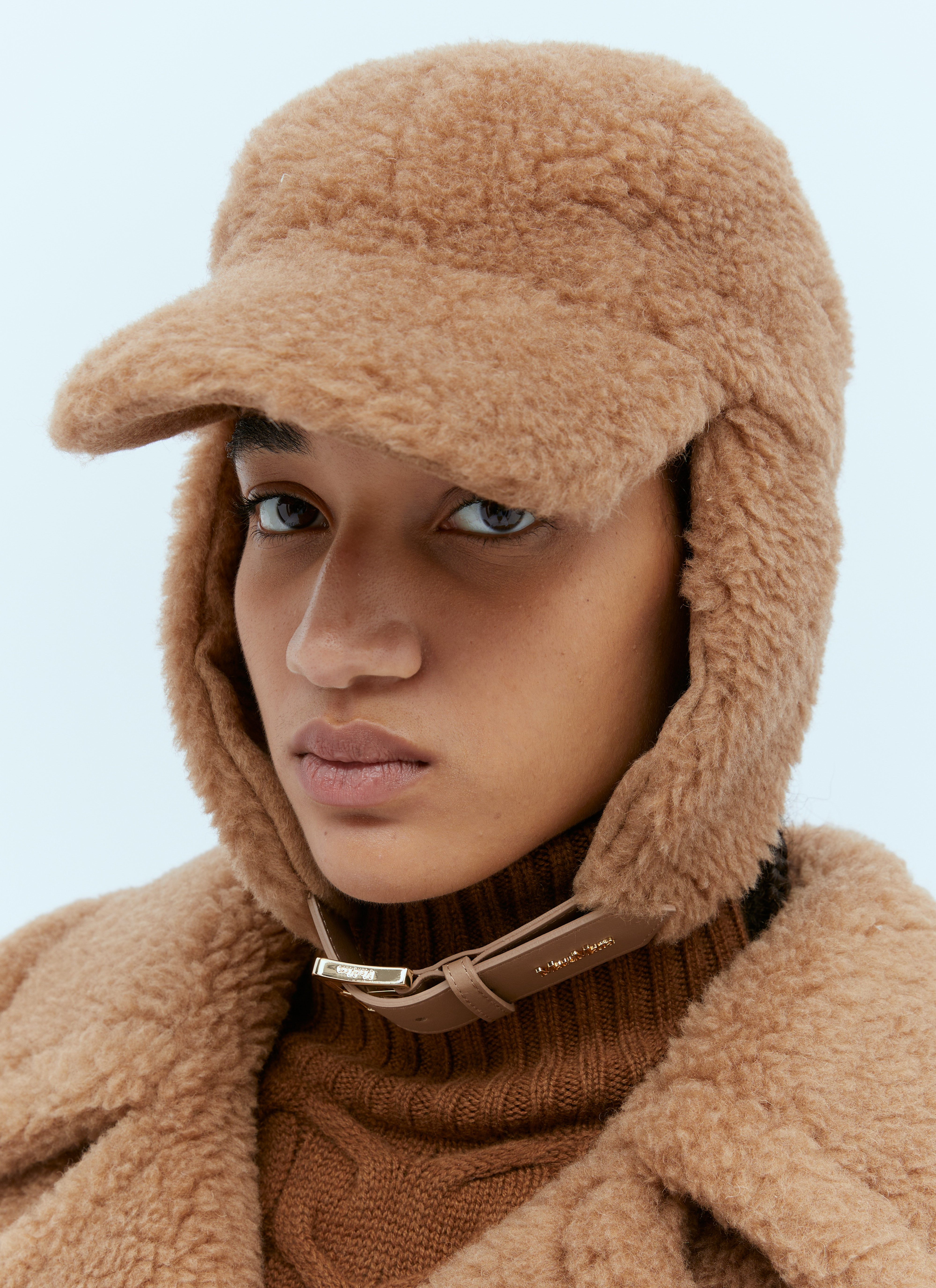 Max Mara Women's' Teddy Buckle Baseball Cap in Camel | LN-CC® Max Mara Women's' Teddy Buckle Baseball Cap in Camel | LN-CC®