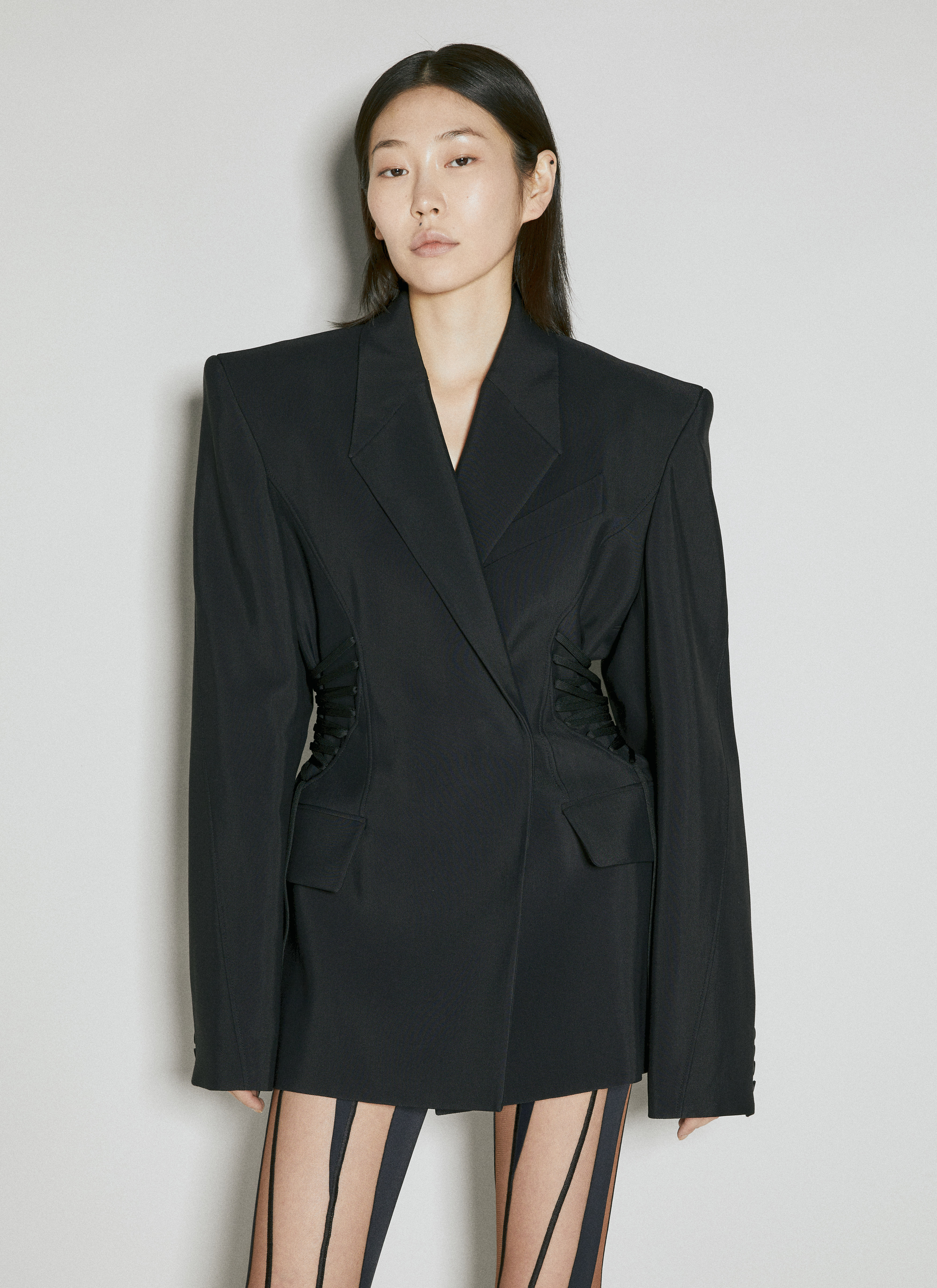 Mugler Women's' Lace Embellished Blazer in Black | LN-CC®
