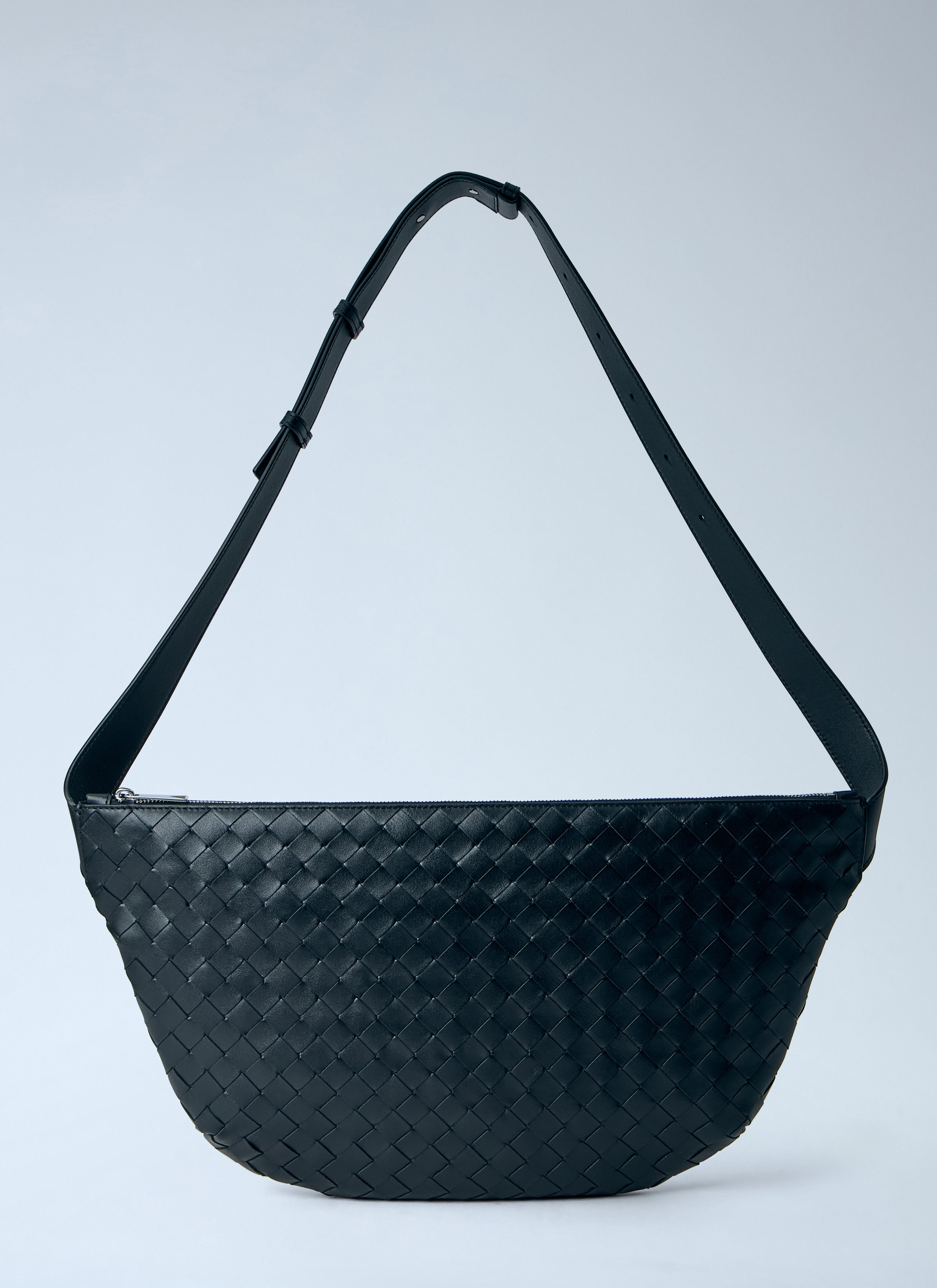 バッグ BOTTEGA VENETA INTRECCIATO LEATHER BAG Bottega Veneta Men's' Intrecciato Leather Crossbody Bag in Black