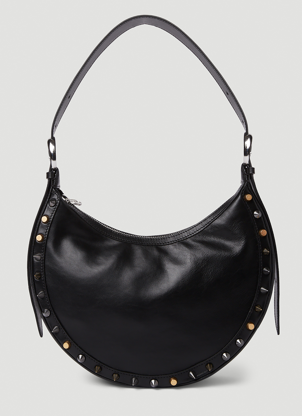 Stud Crescent Moon Shoulder Bag