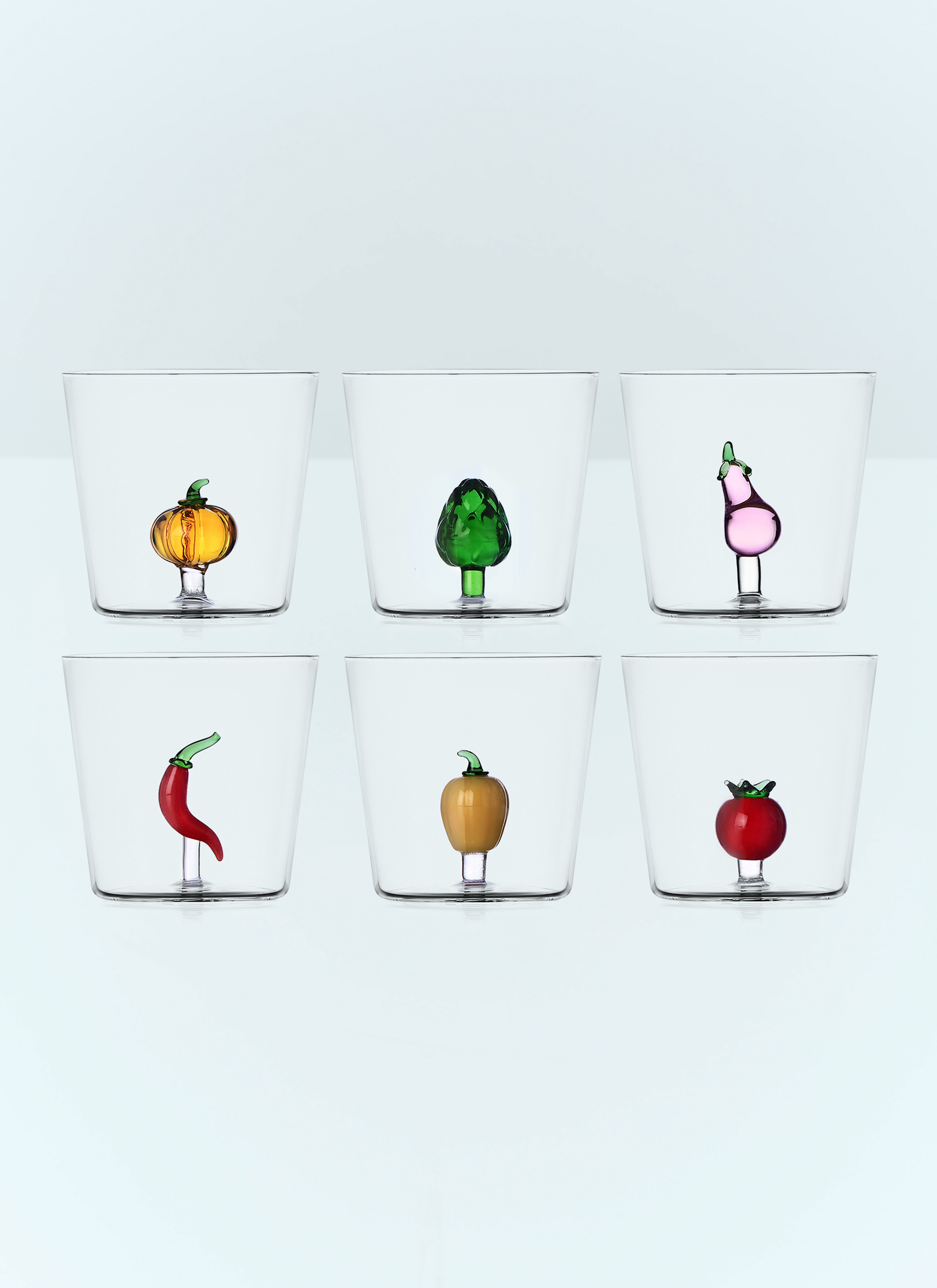 Ichendorf Milano Unisex Multicolour Set Of Six Vegetable Tumblers - Glassware One Size