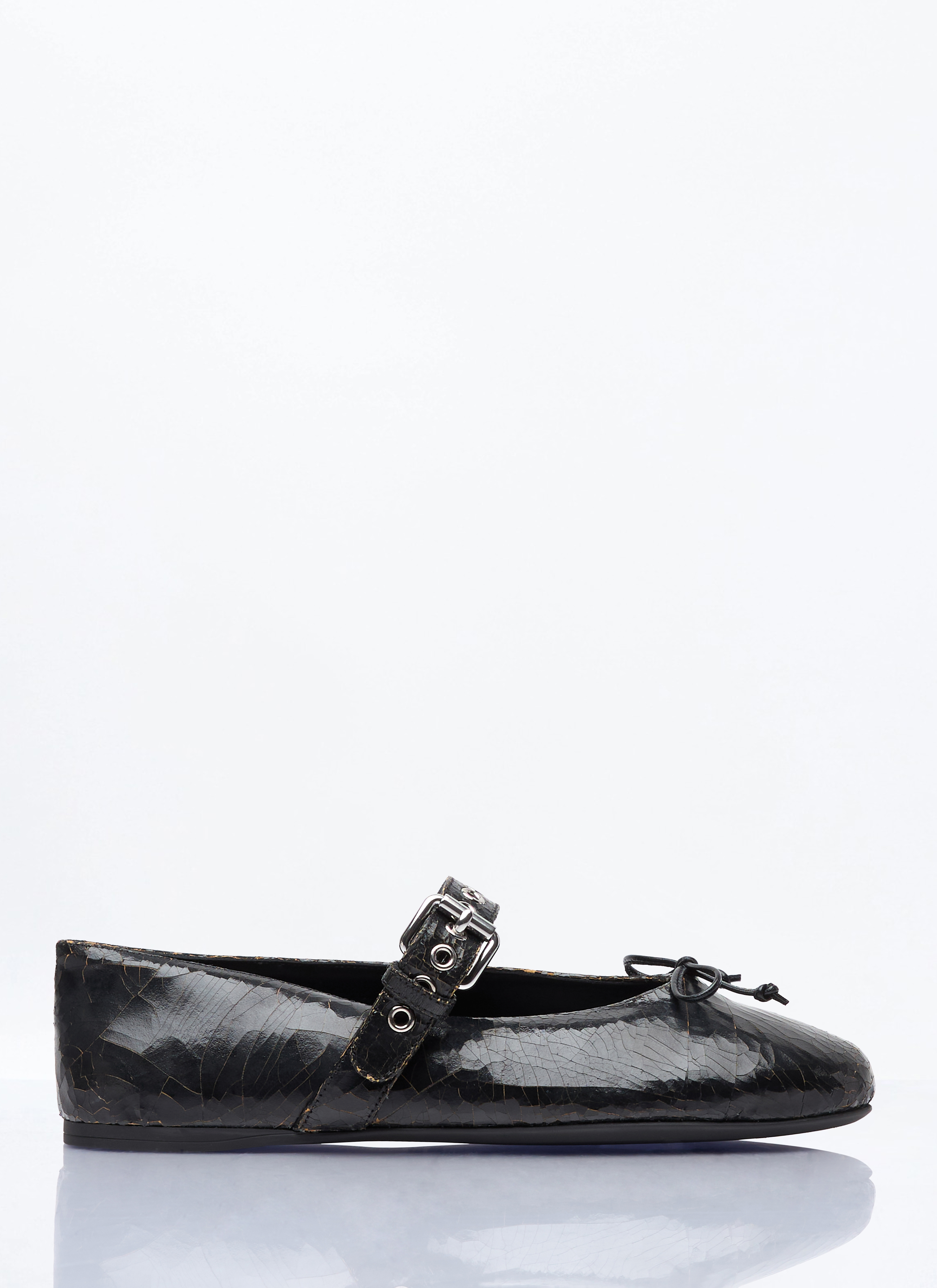 Miu Miu Miu Miu Crackled Leather Ballerina Shoes