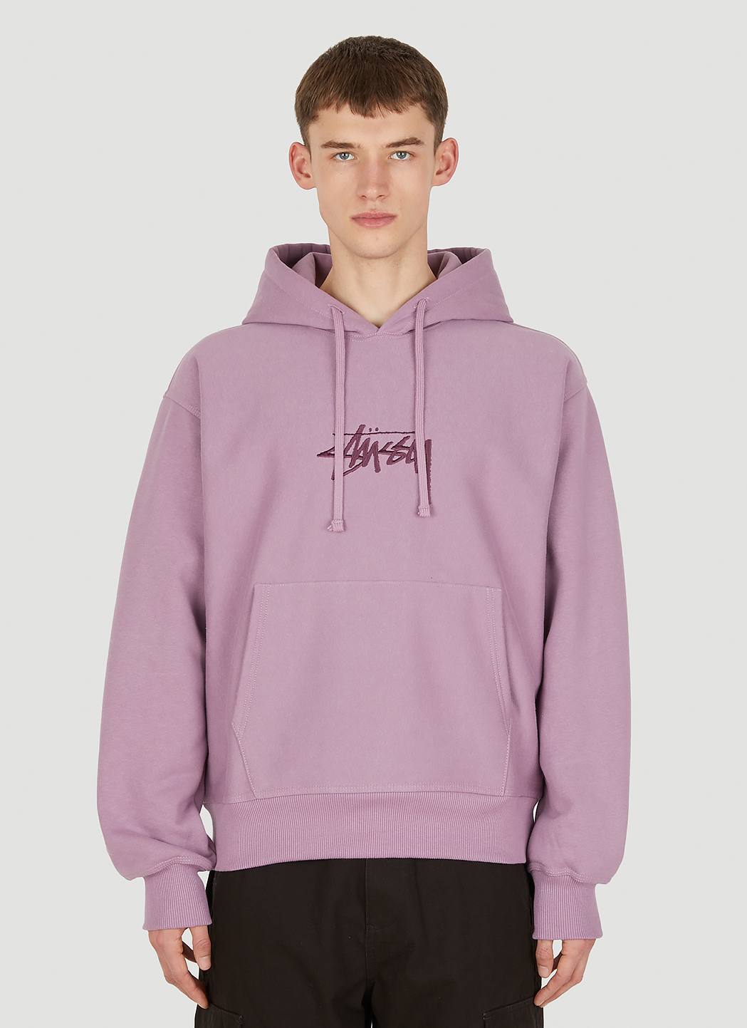 Stüssy Logo Embroidery Hooded Sweatshirt