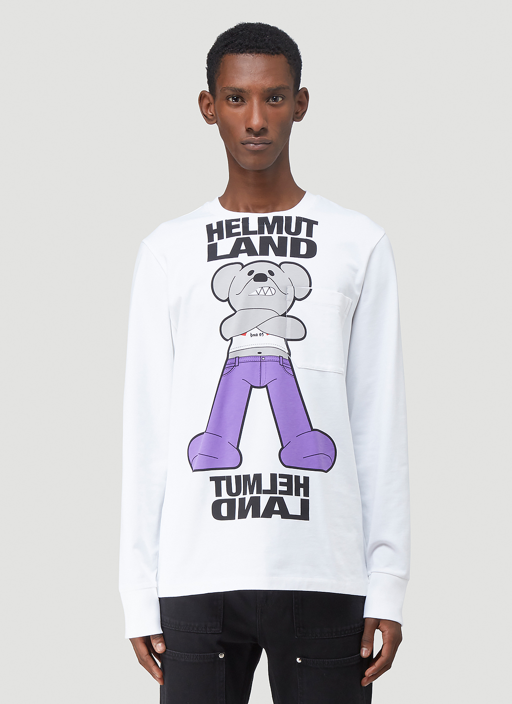 Helmut Lang Logo Print Long Sleeved T Shirt Iicf Helmut Lang Logo Print Long Sleeved T Shirt Iicf