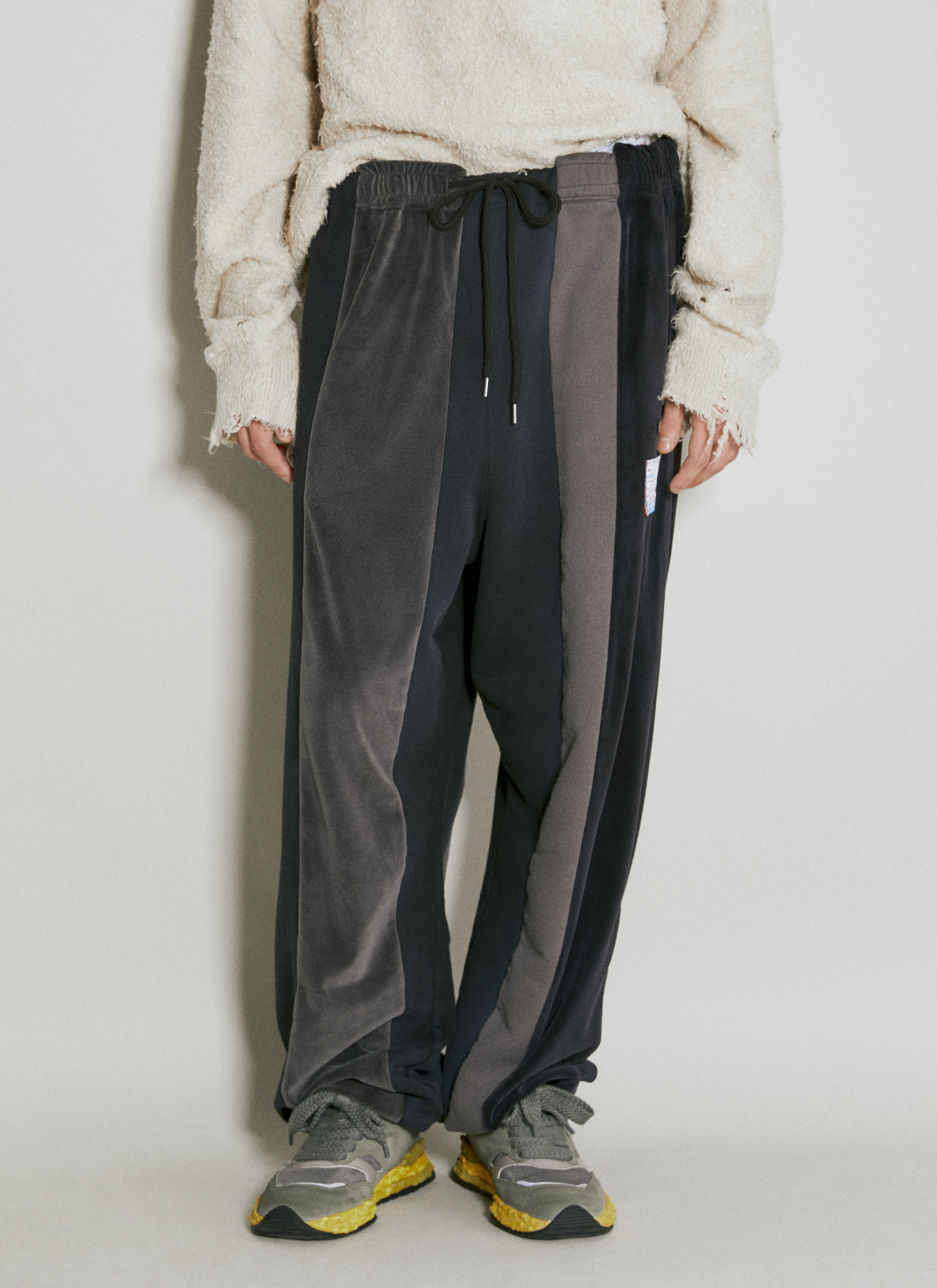 Maison Mihara Yasuhiro Men's' Vertical Switching Pants in Black