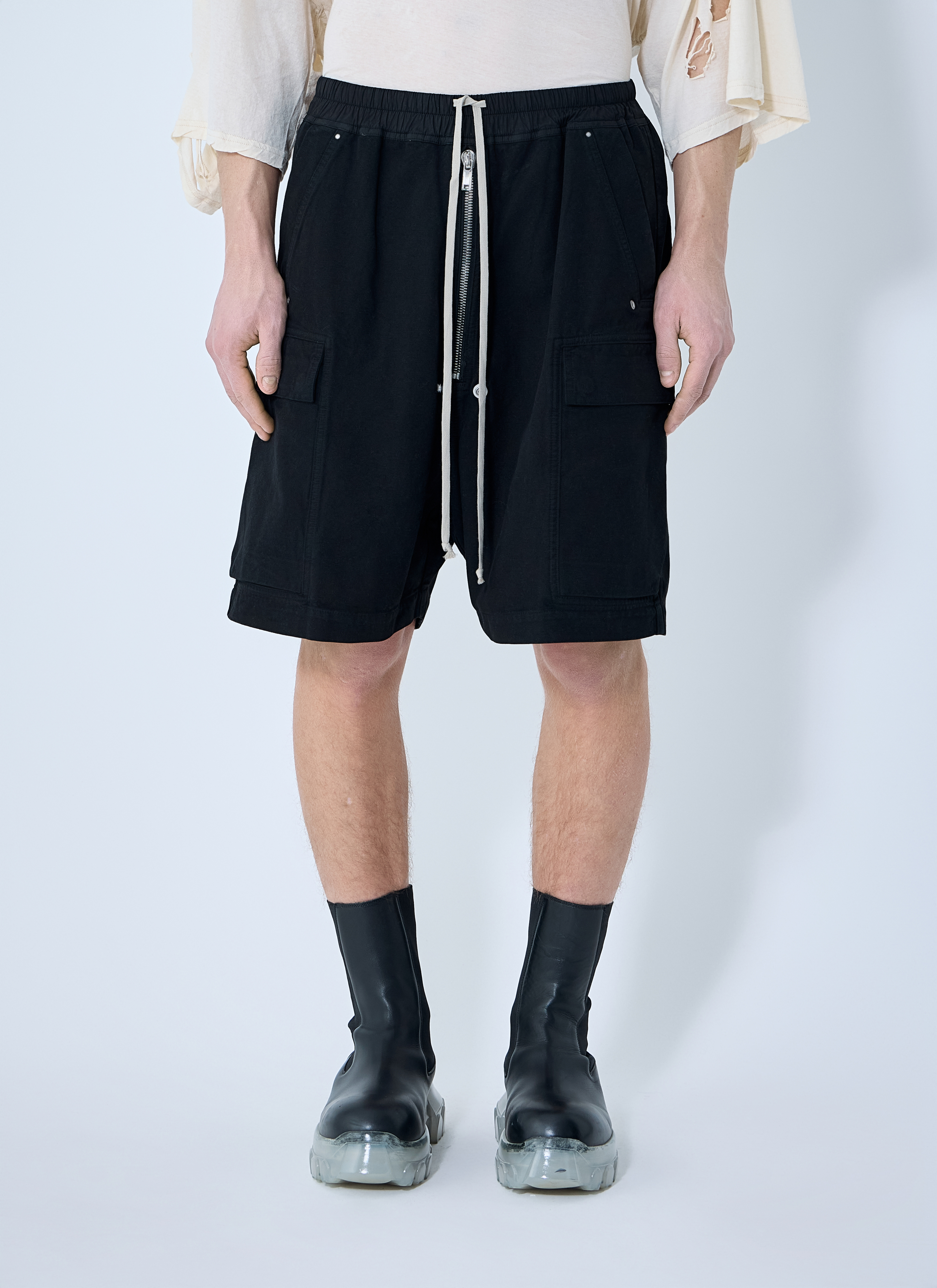 Rick Owens DRKSHDW Men's' Cargobelas Shorts in Black | LN-CC®