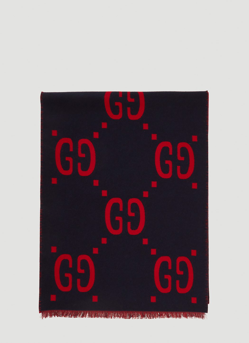 Gucci GG Logo Wool Scarf in Blue | LN-CC