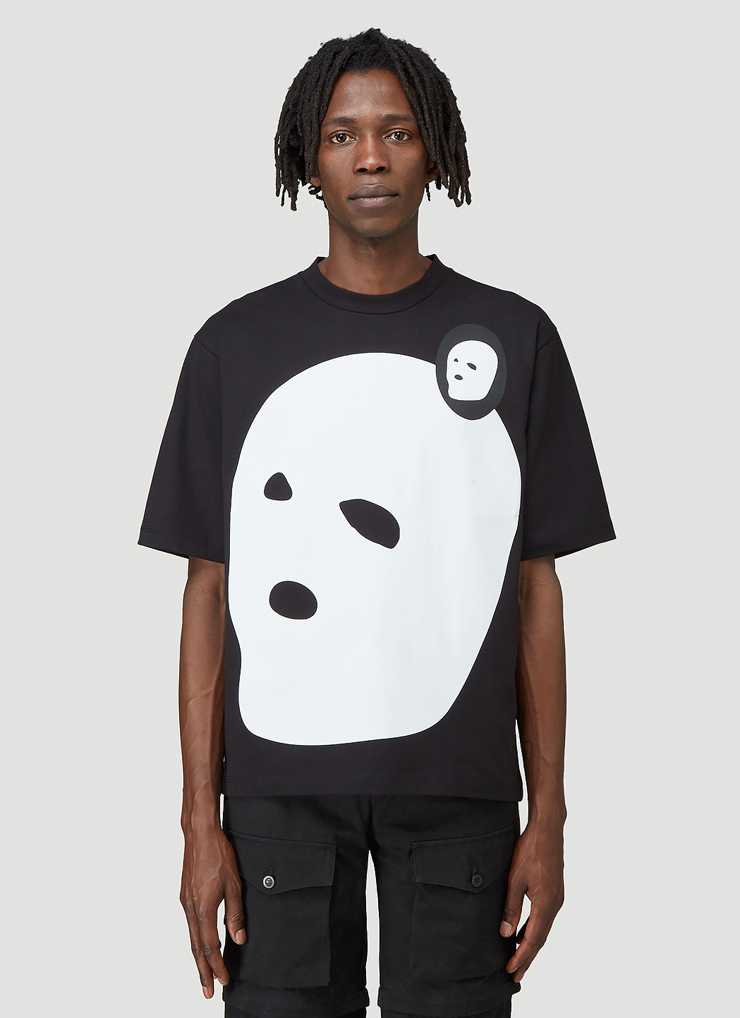 【YOUTHS IN BALACLAVA】SUMMER INTERNSHIP T-SHIRT WOVEN Youths In Balaclava Balaclava T-Shirt in Black | LN-CC