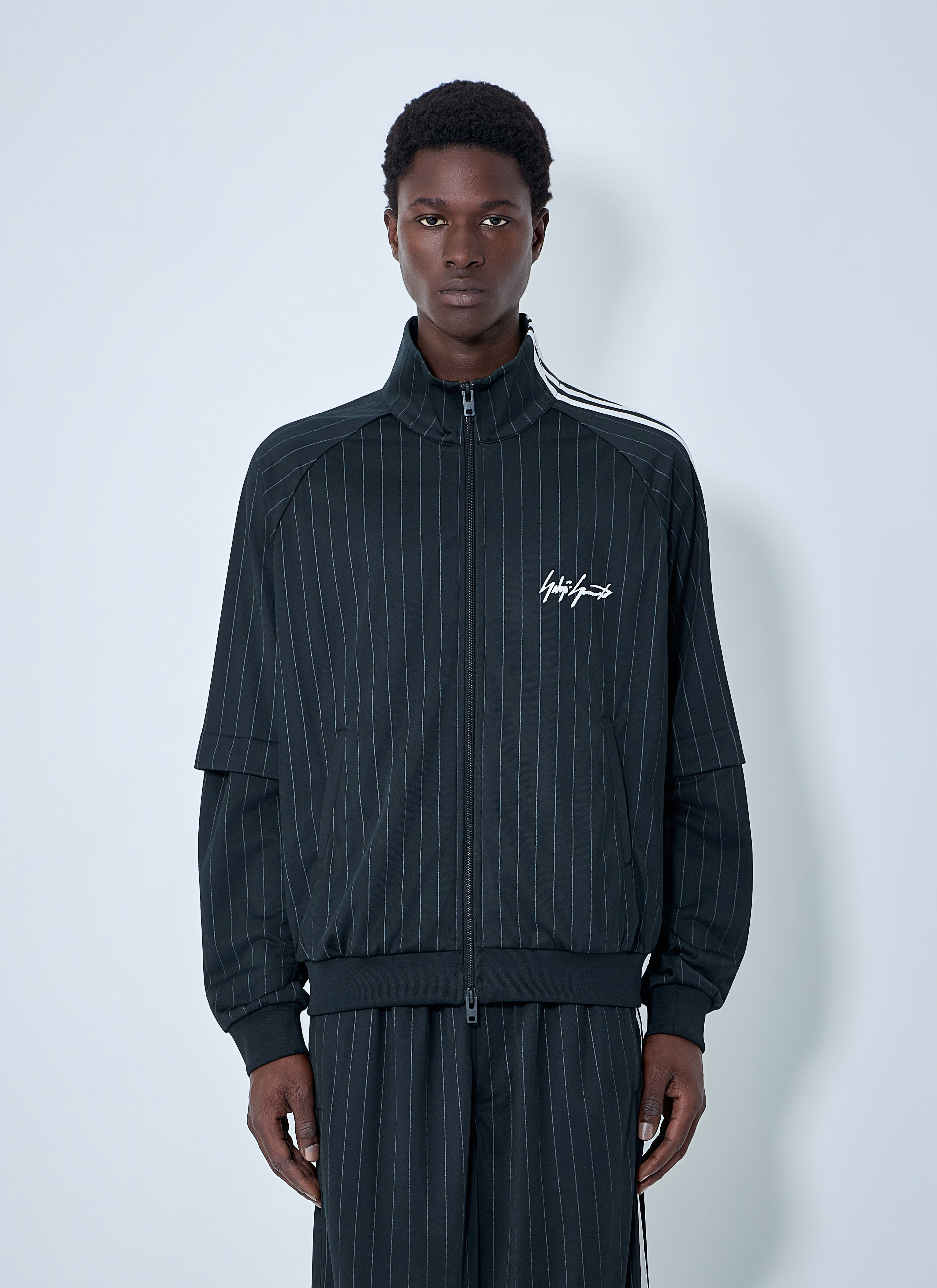 Y-3 Men's' Pinstripe Track Jacket in Black | LN-CC®