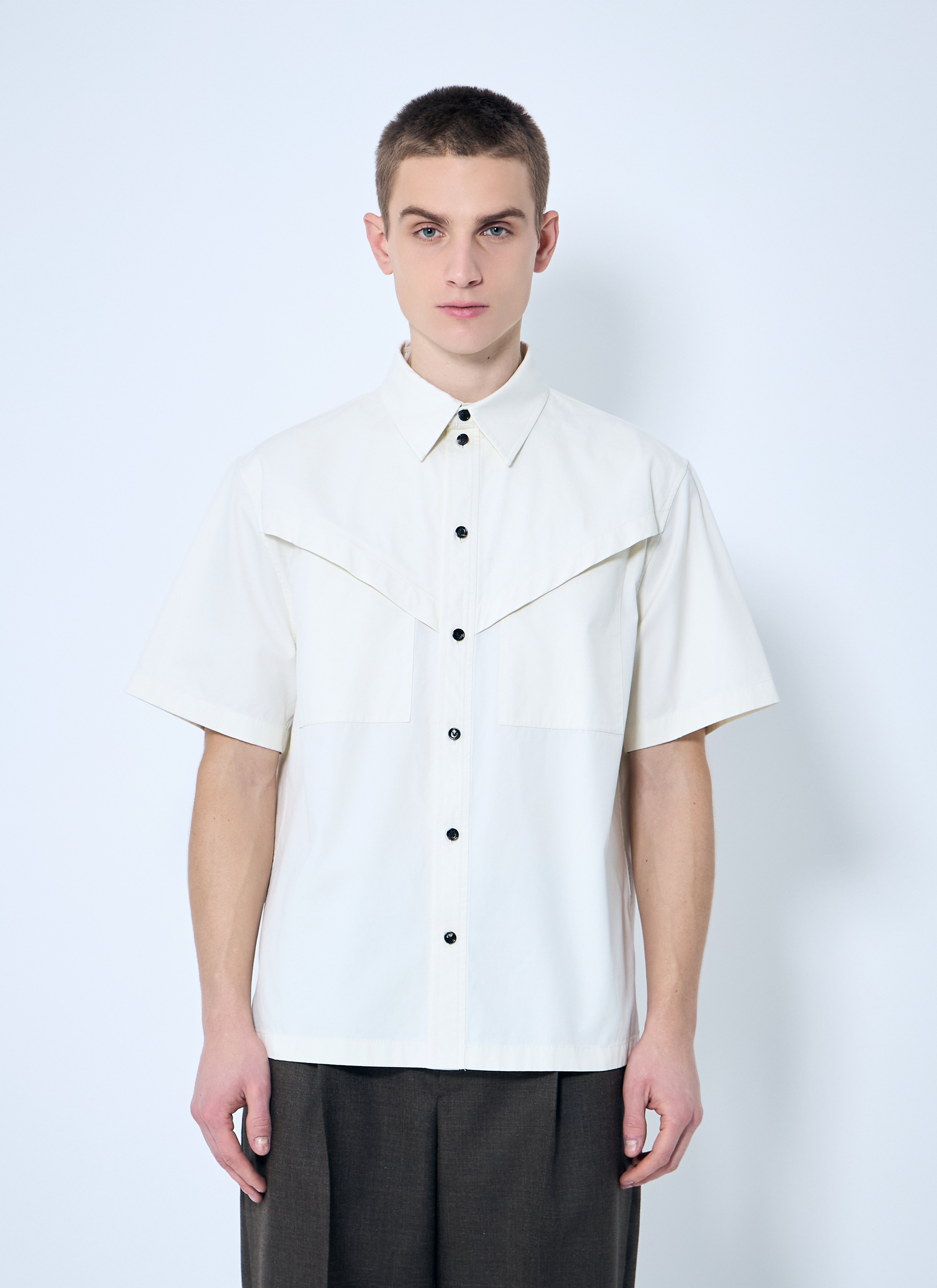 Bottega Veneta Men's' Light-Cotton Twill Shirt in White | LN-CC®
