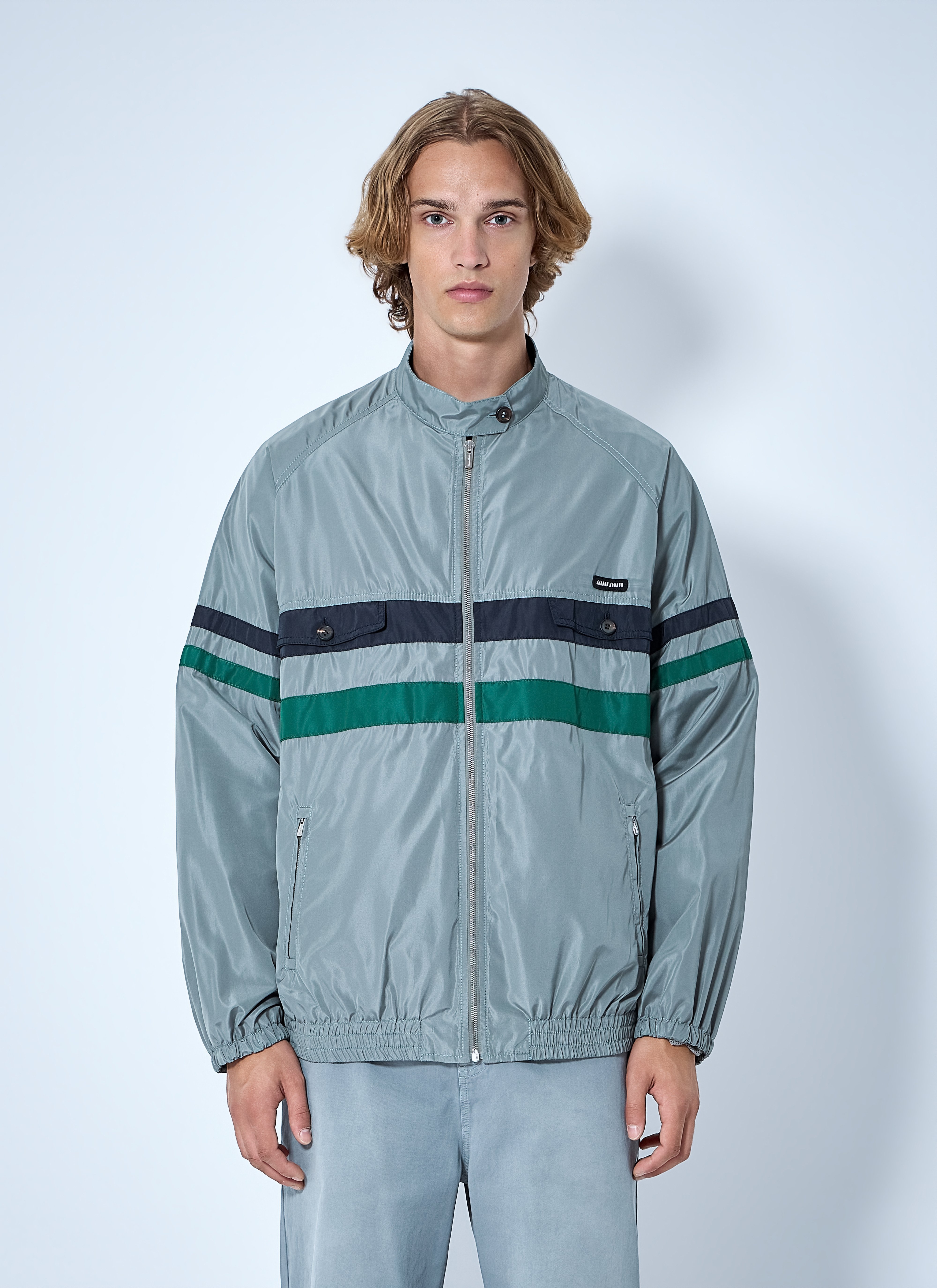 Miu Miu Miu Miu Technical Silk Blouson Jacket