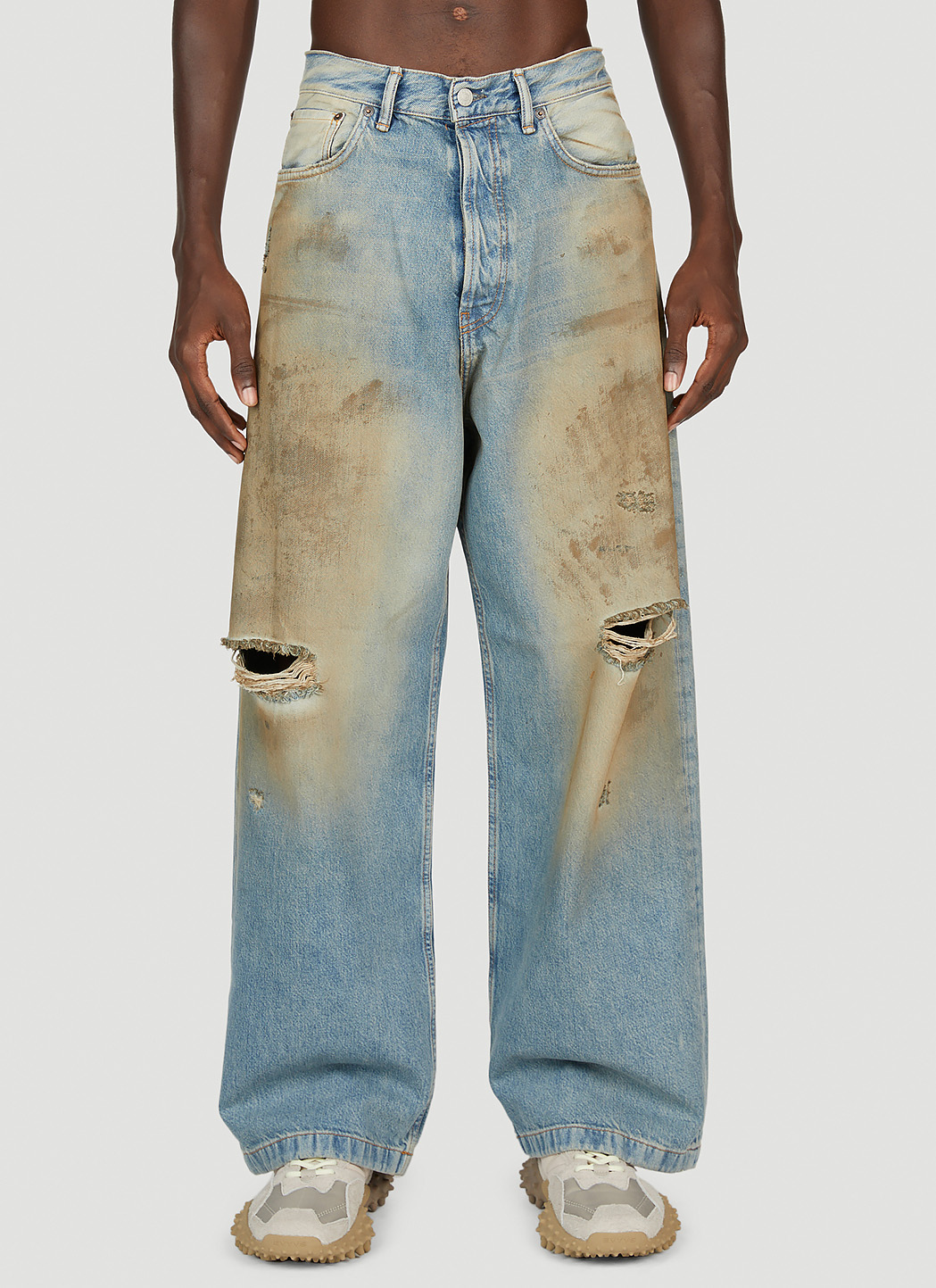 1989 Distressed Wide Leg Jeans