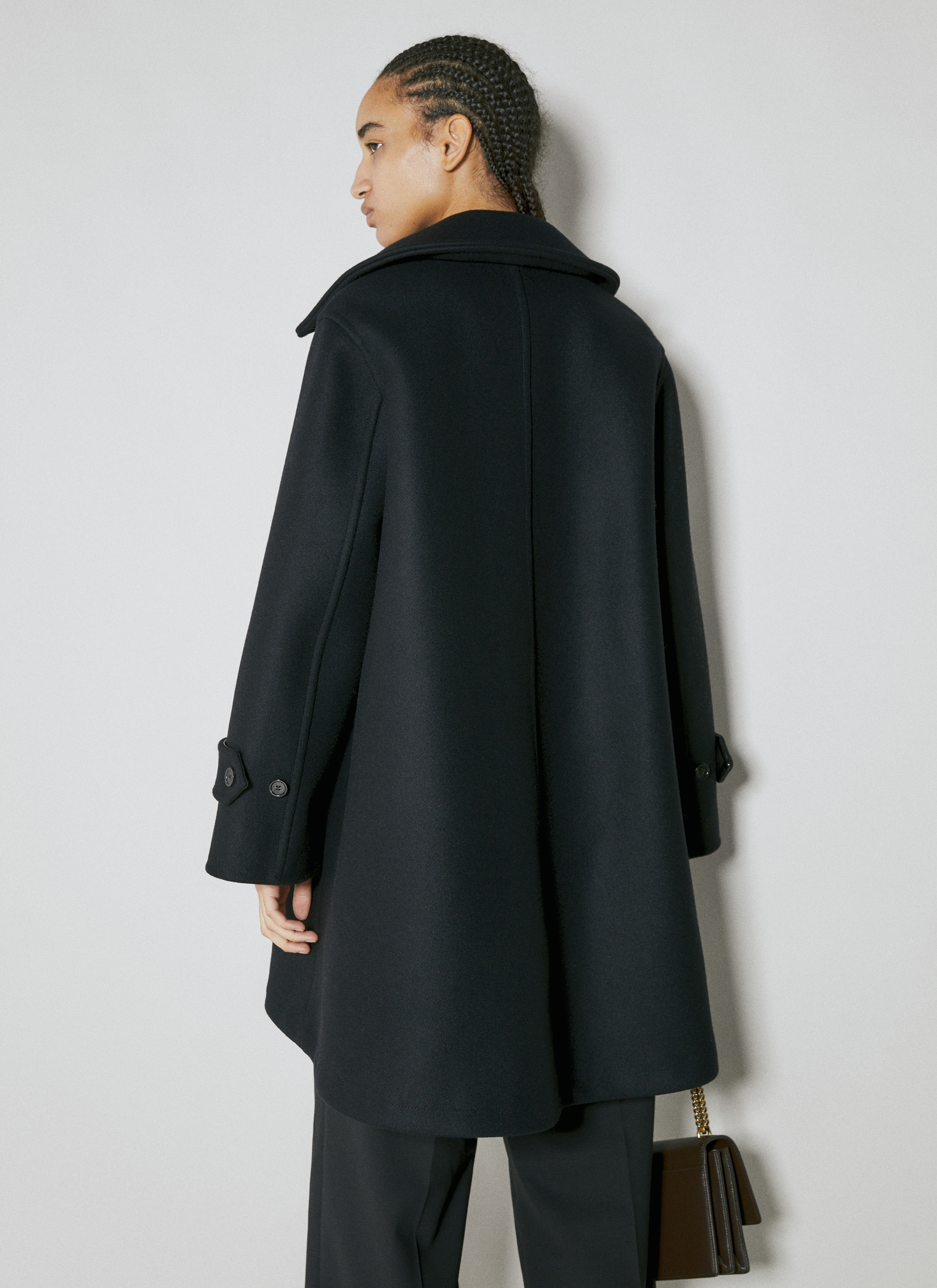 Saint Laurent Women's' Duffle Wool Coat in Black | LN-CC®