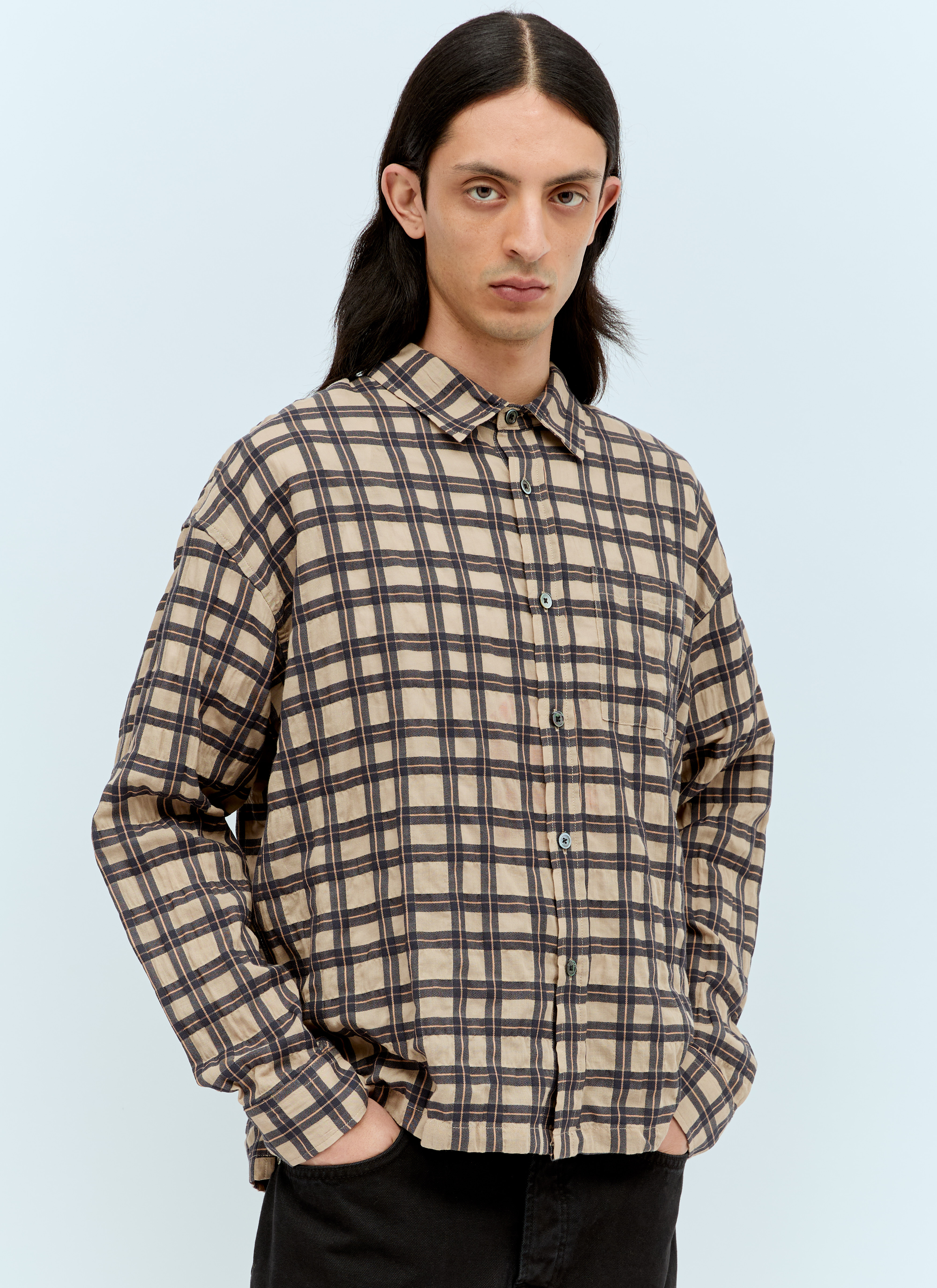 Stüssy Men's' Sonoma Plaid Shirt in Beige | LN-CC®