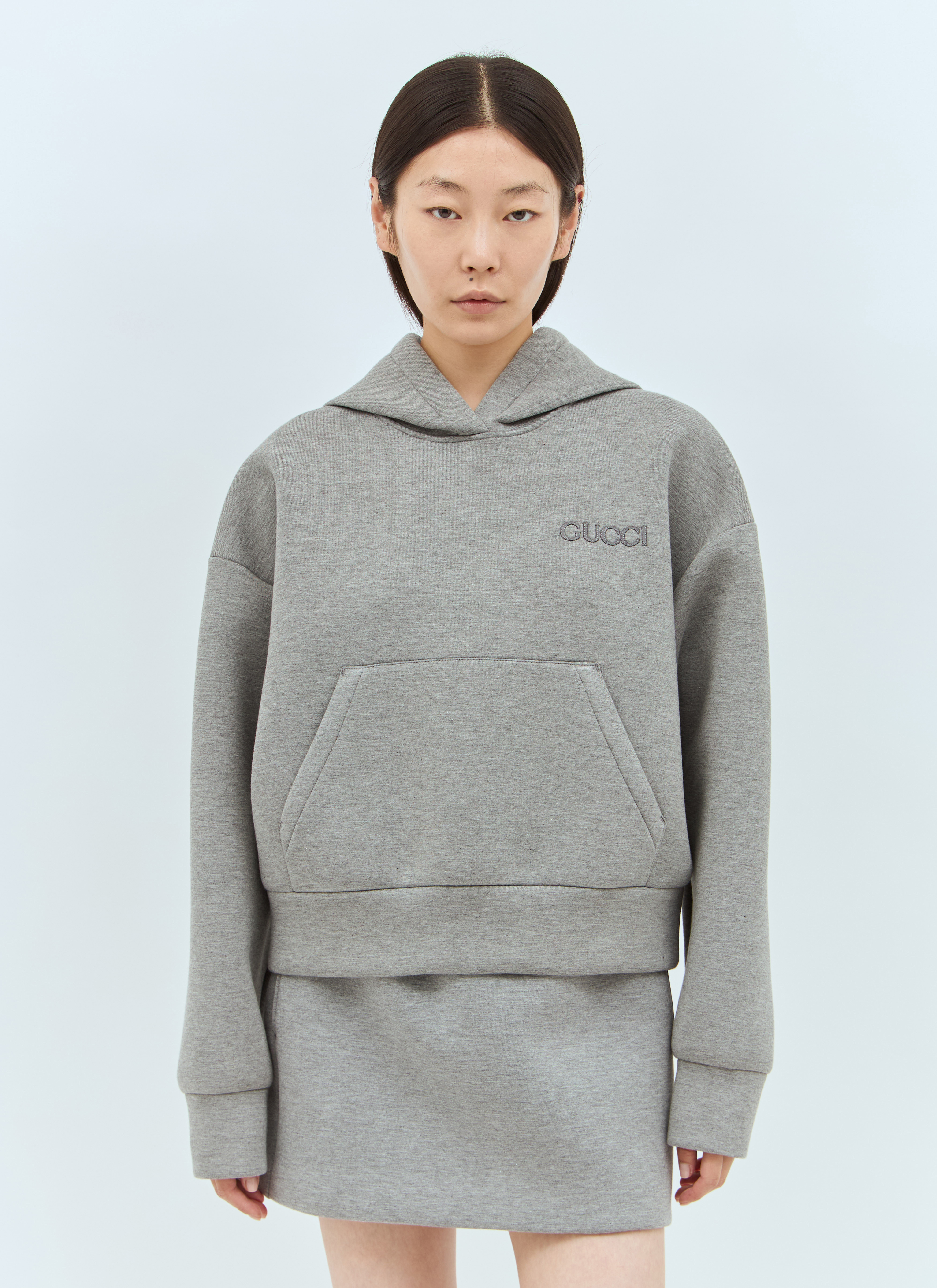 Gucci Women's' Jersey Hooded Sweatshirt in Grey | LN-CC®