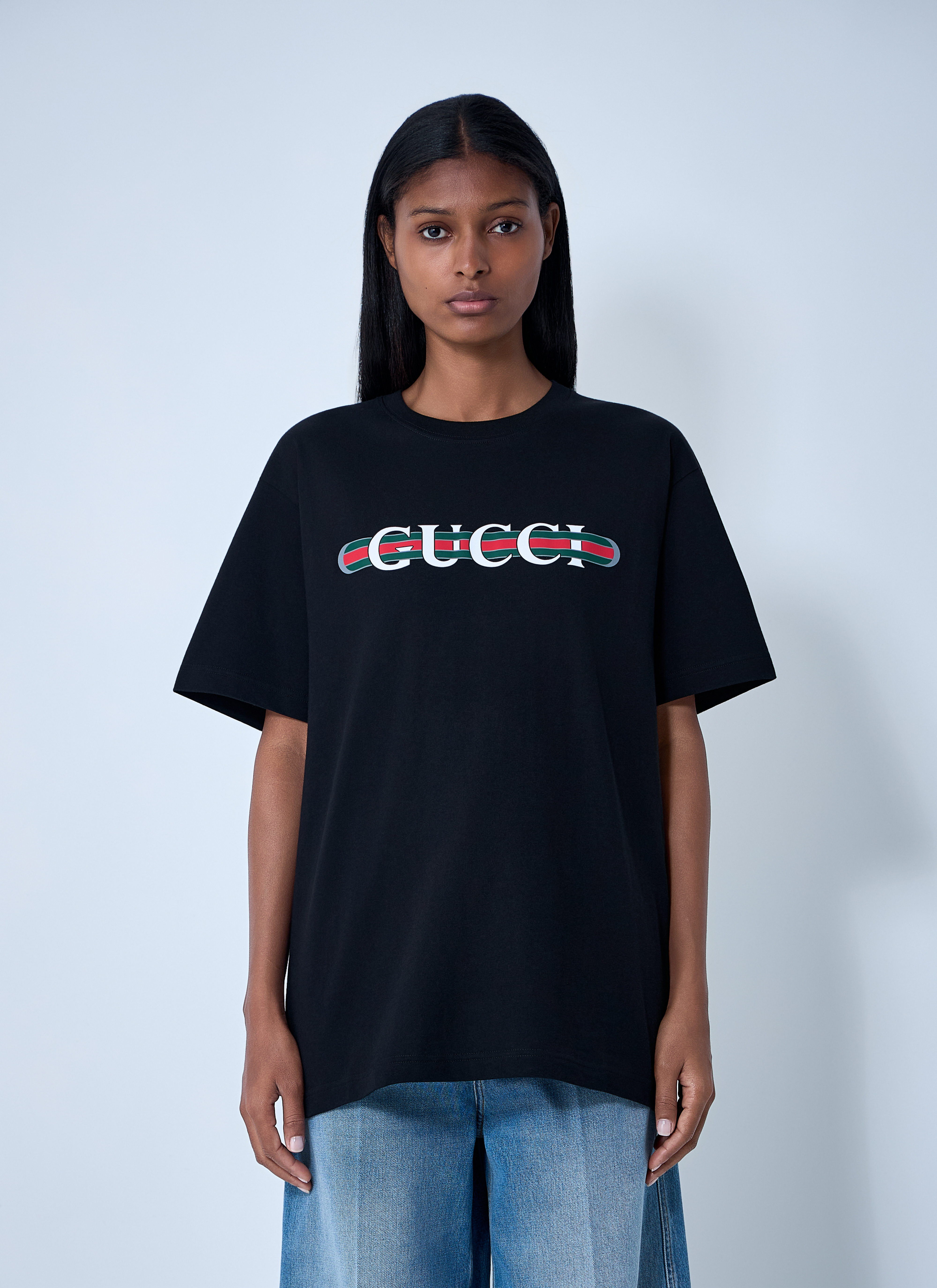 Gucci Women's' Logo Motif T-Shirt in Black | LN-CC®