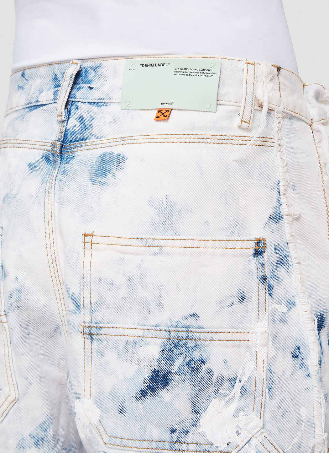 off white denim label