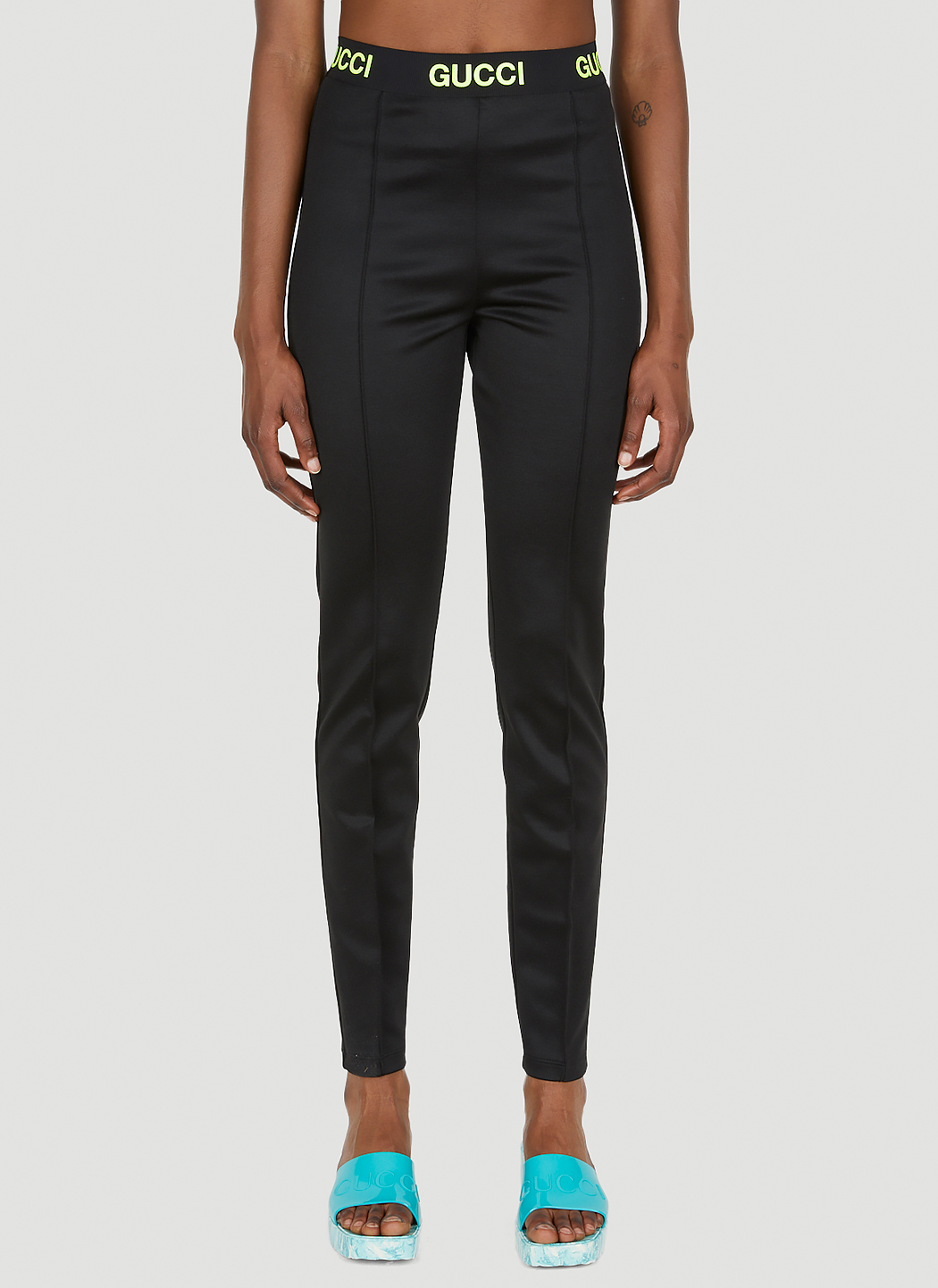 Gucci Women's Logo Jacquard Leggings in Black