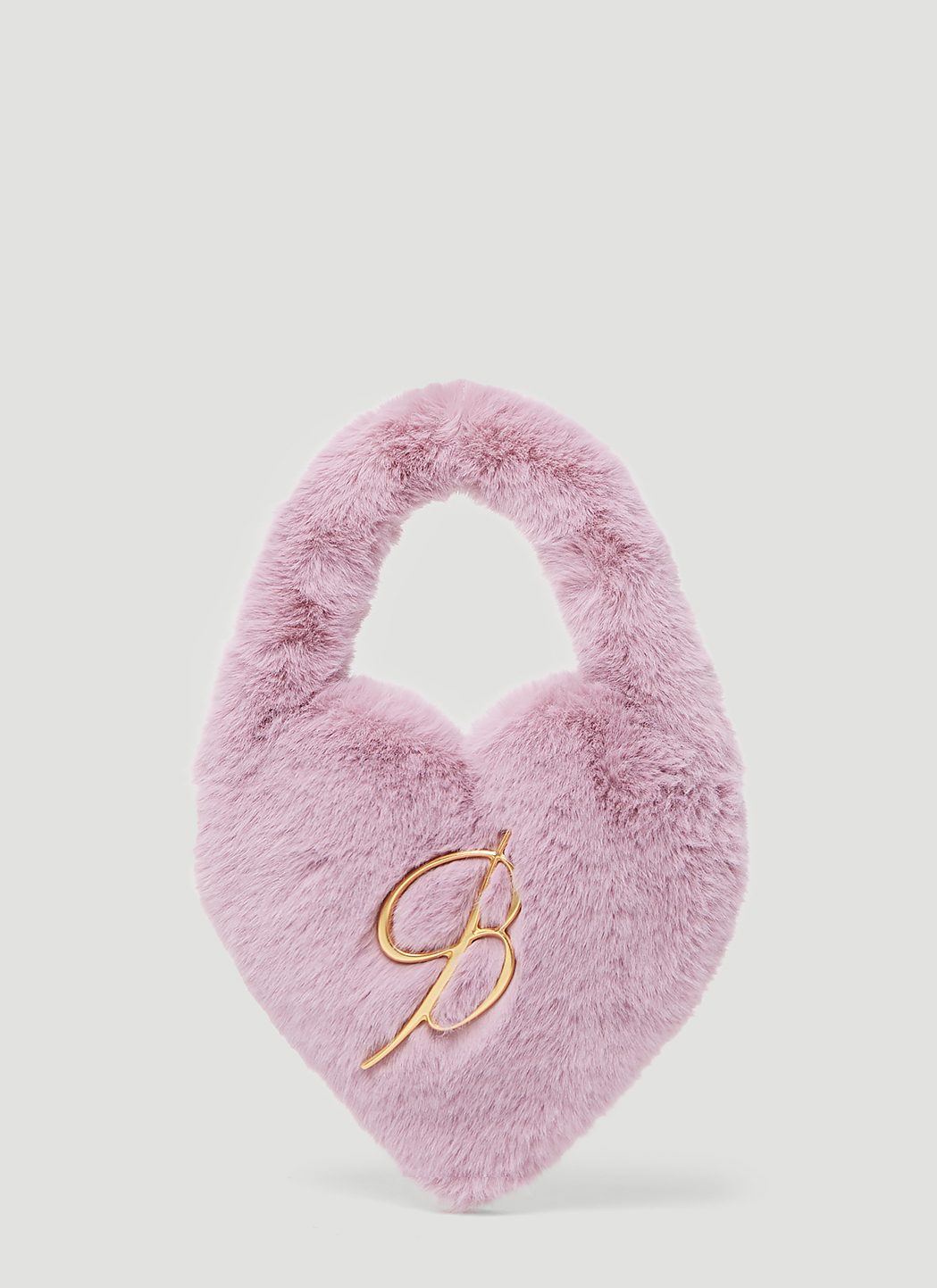 Fluffy Logo Plaque Handbag