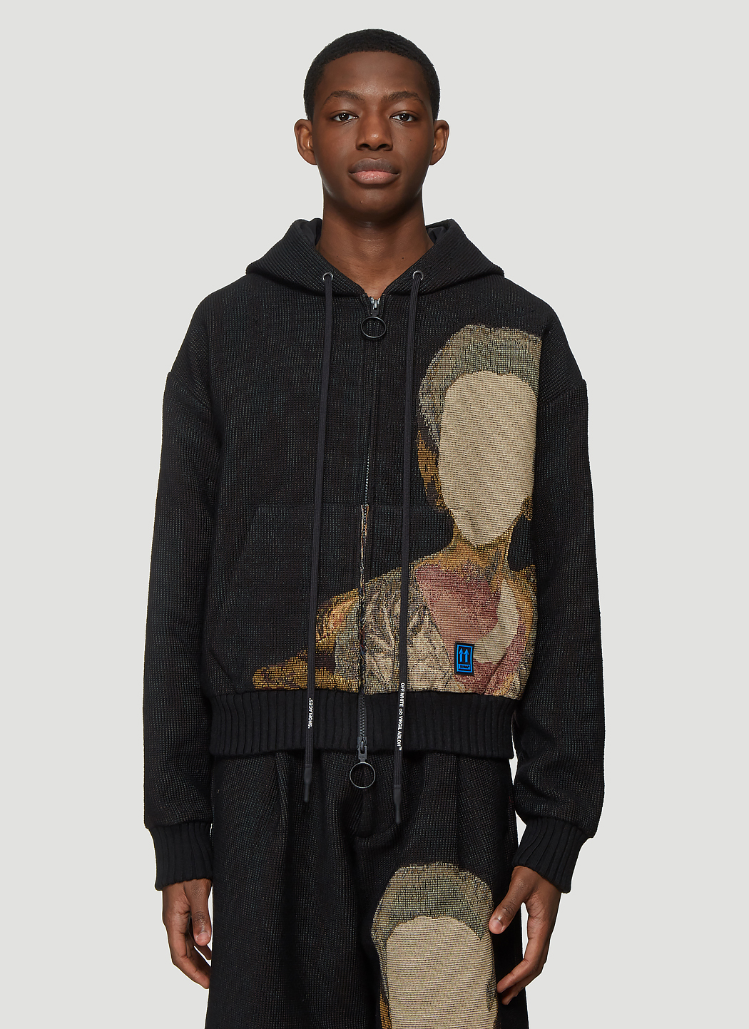 OffWhite Tapestry Zip Up Hooded Sweatshirt LNCC