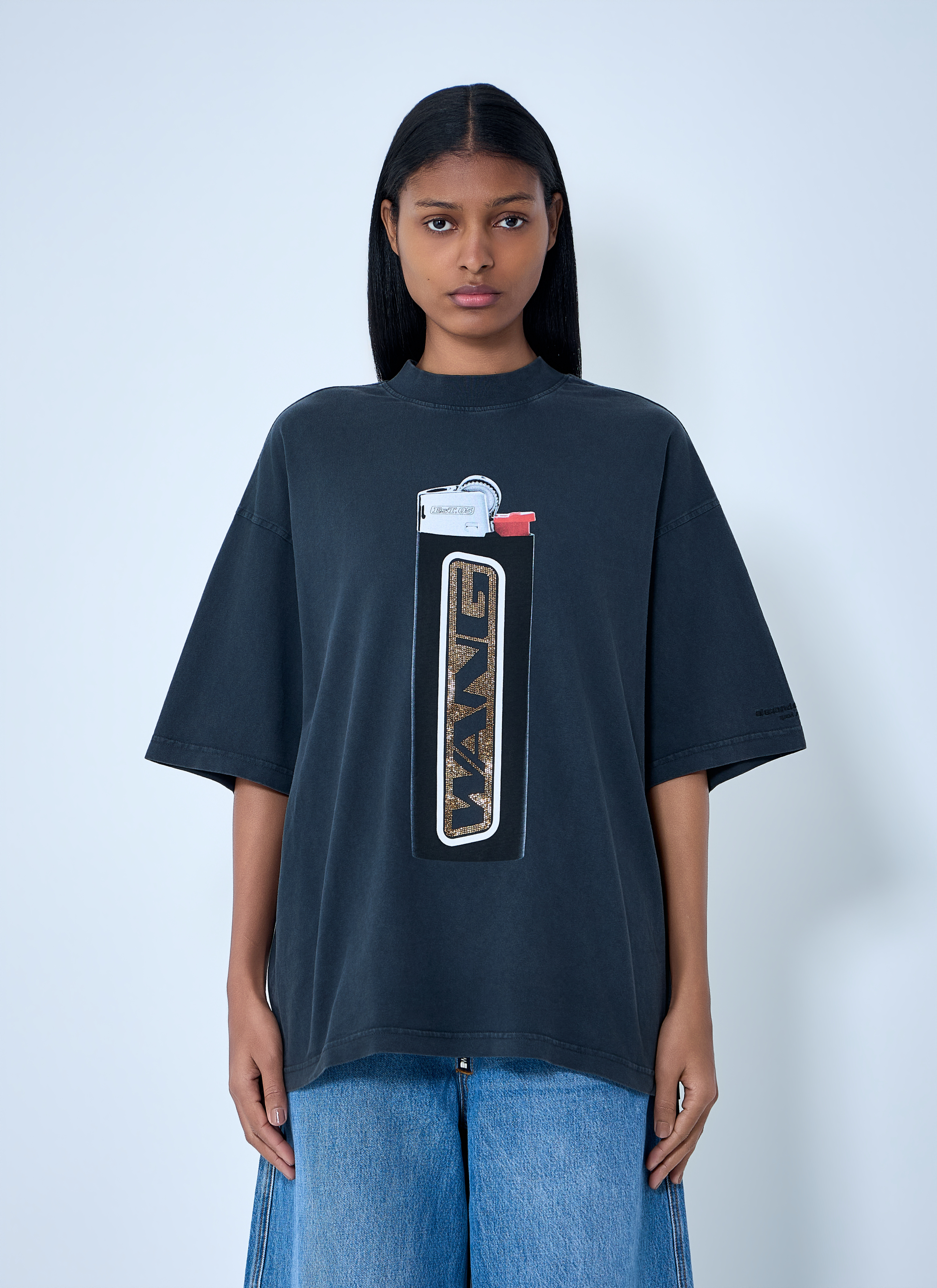 Alexander Wang Women's' Graphic Print Oversized T-Shirt in Dark