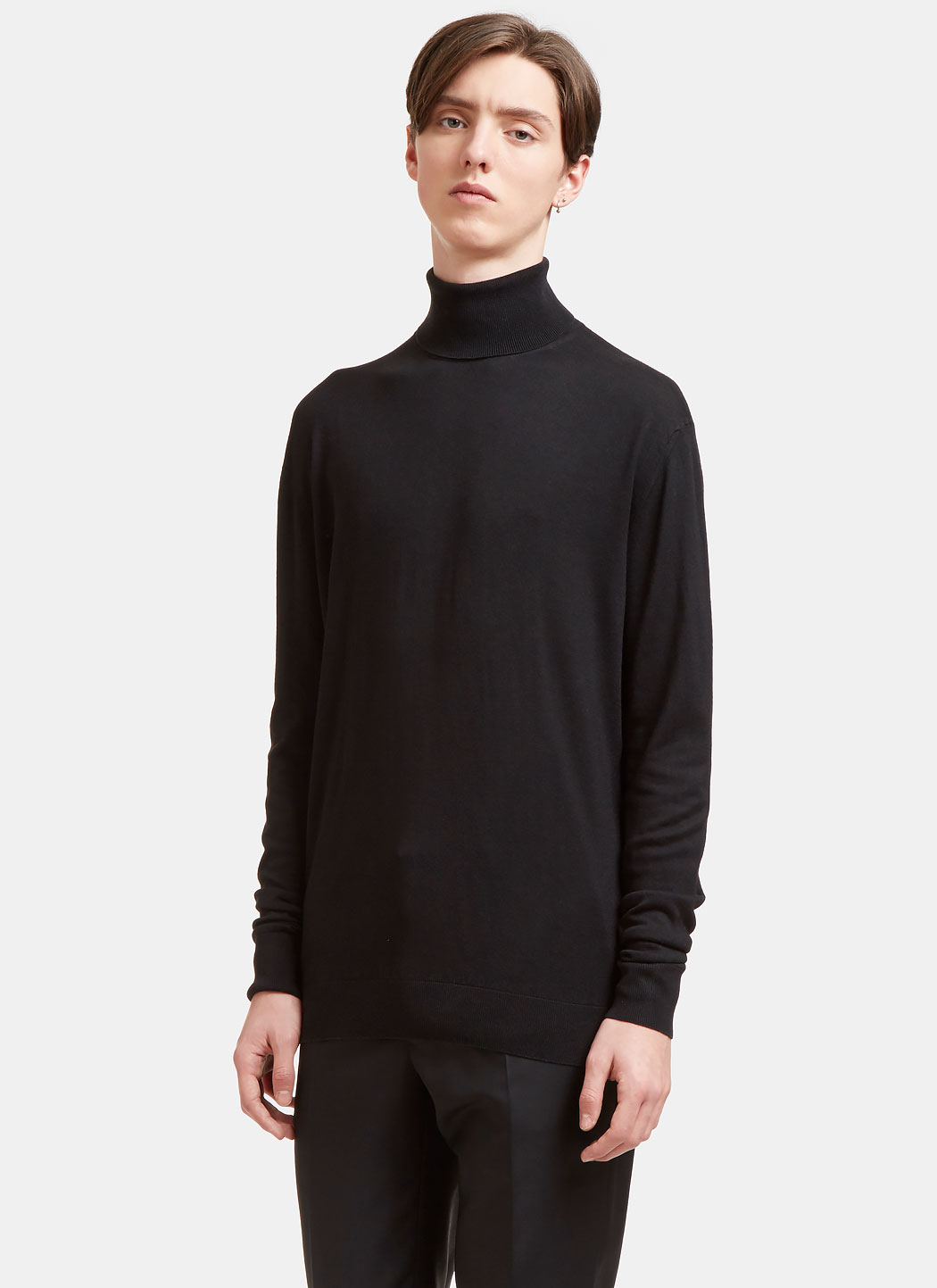 Silk and Cashmere-Blend Fine-Knit Turtleneck Sweater