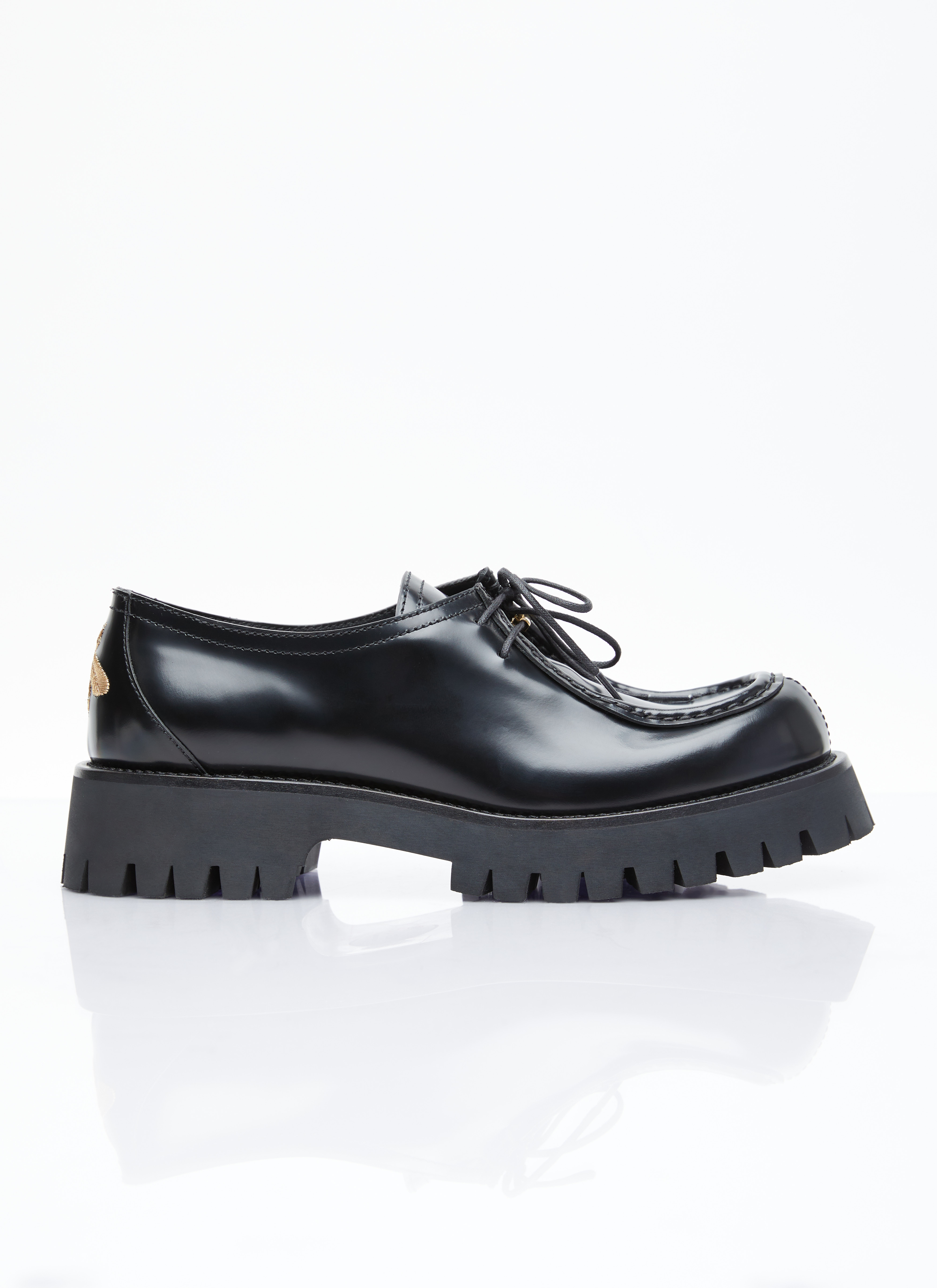 Gucci Women's' Bee Leather Lace-Up Shoes in Black | LN-CC®