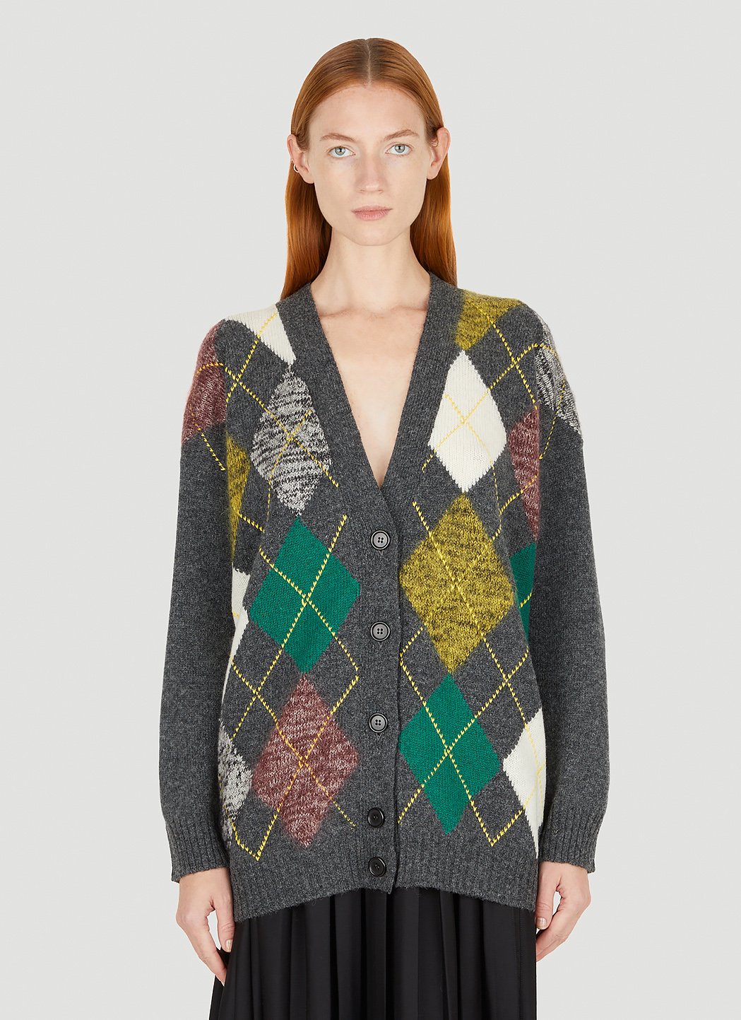 Argyle Knit Cardigan