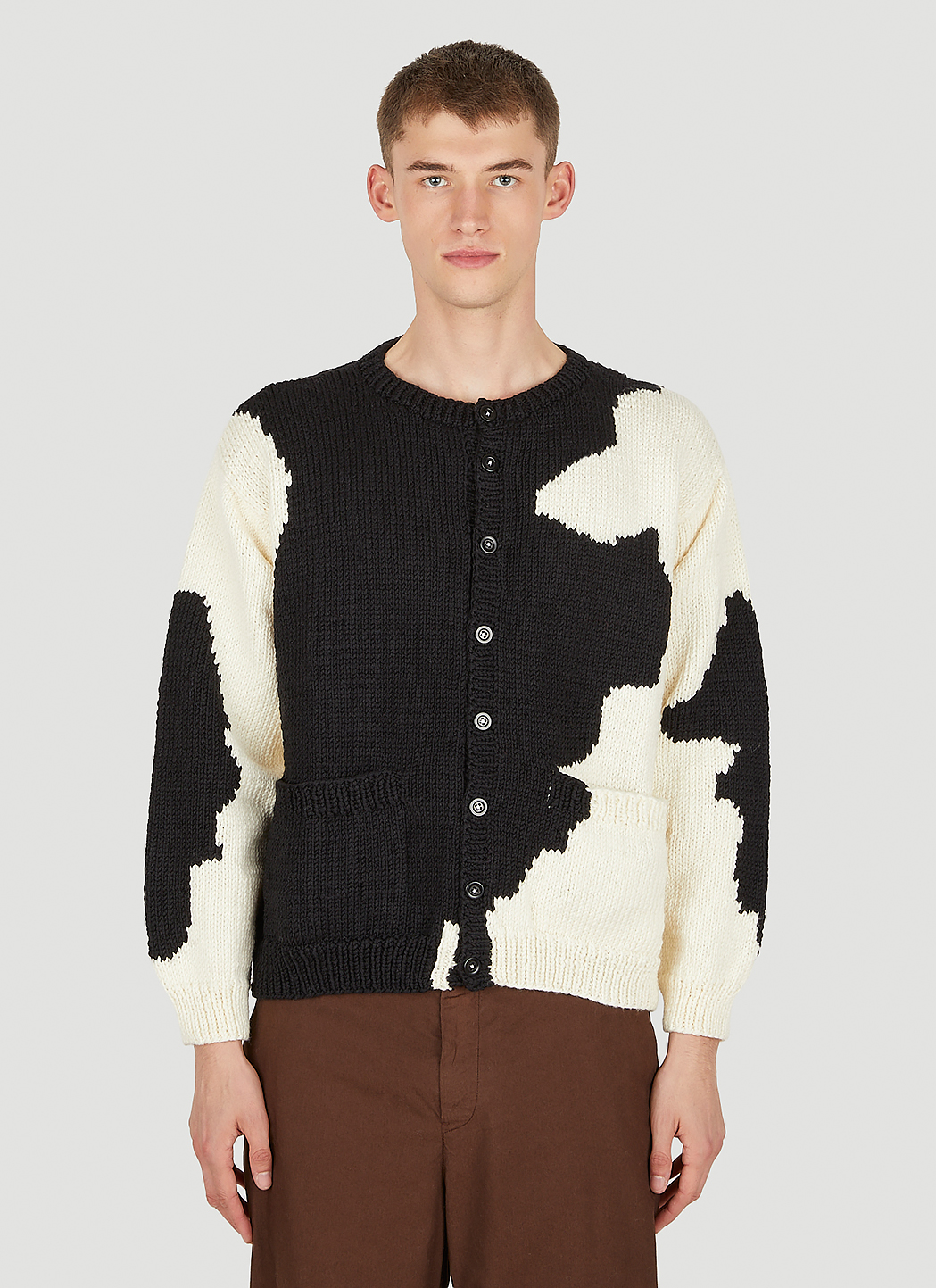Hand Knitted Cow Cardigan