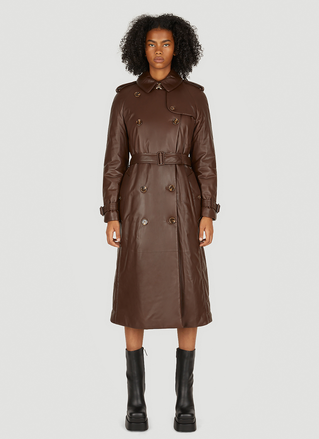 Waterloo Padded Leather Trench Coat