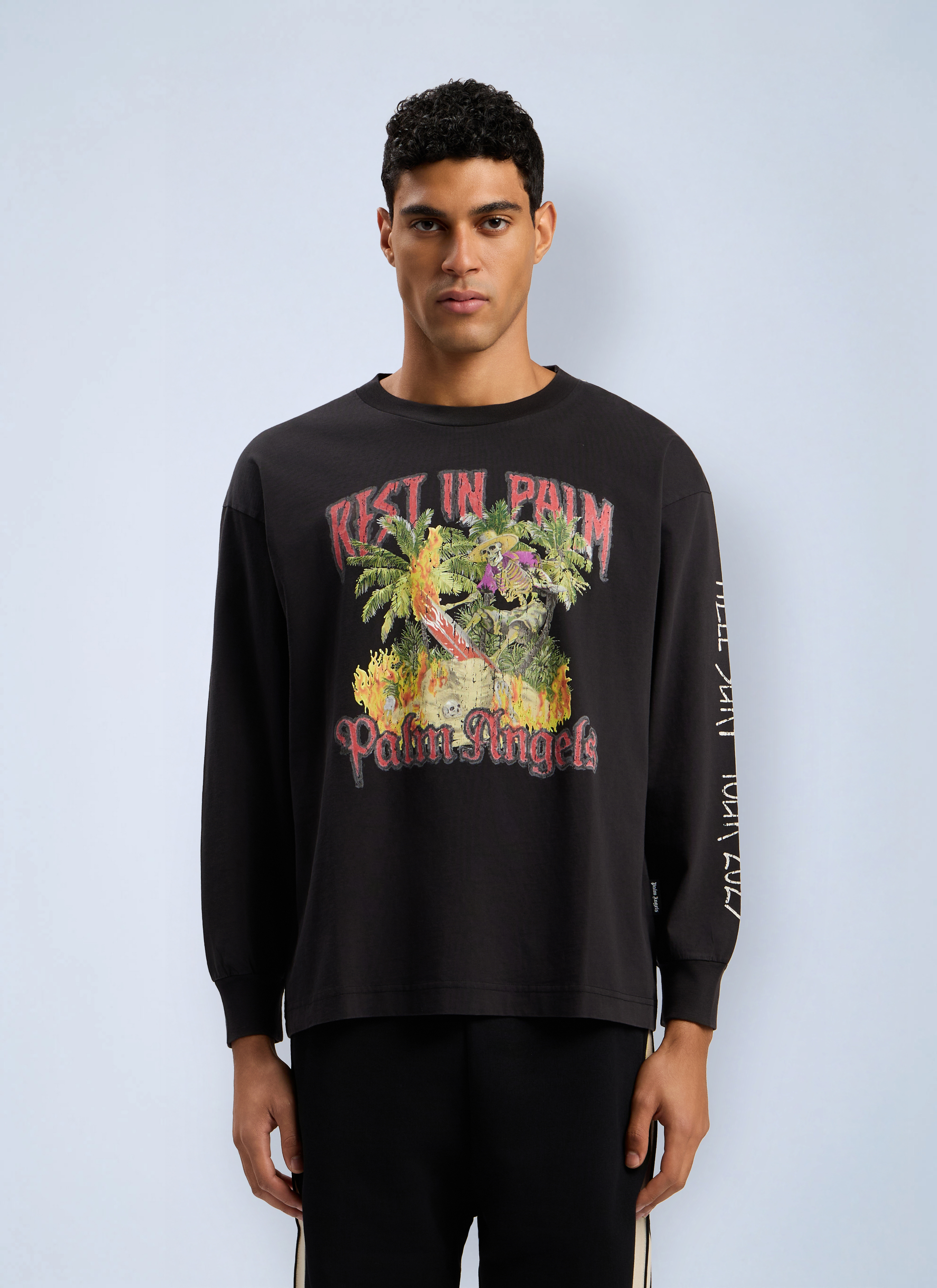 Palm Angels Men's' Rest In Palm Long Sleeve T-Shirt in Black | LN-CC®