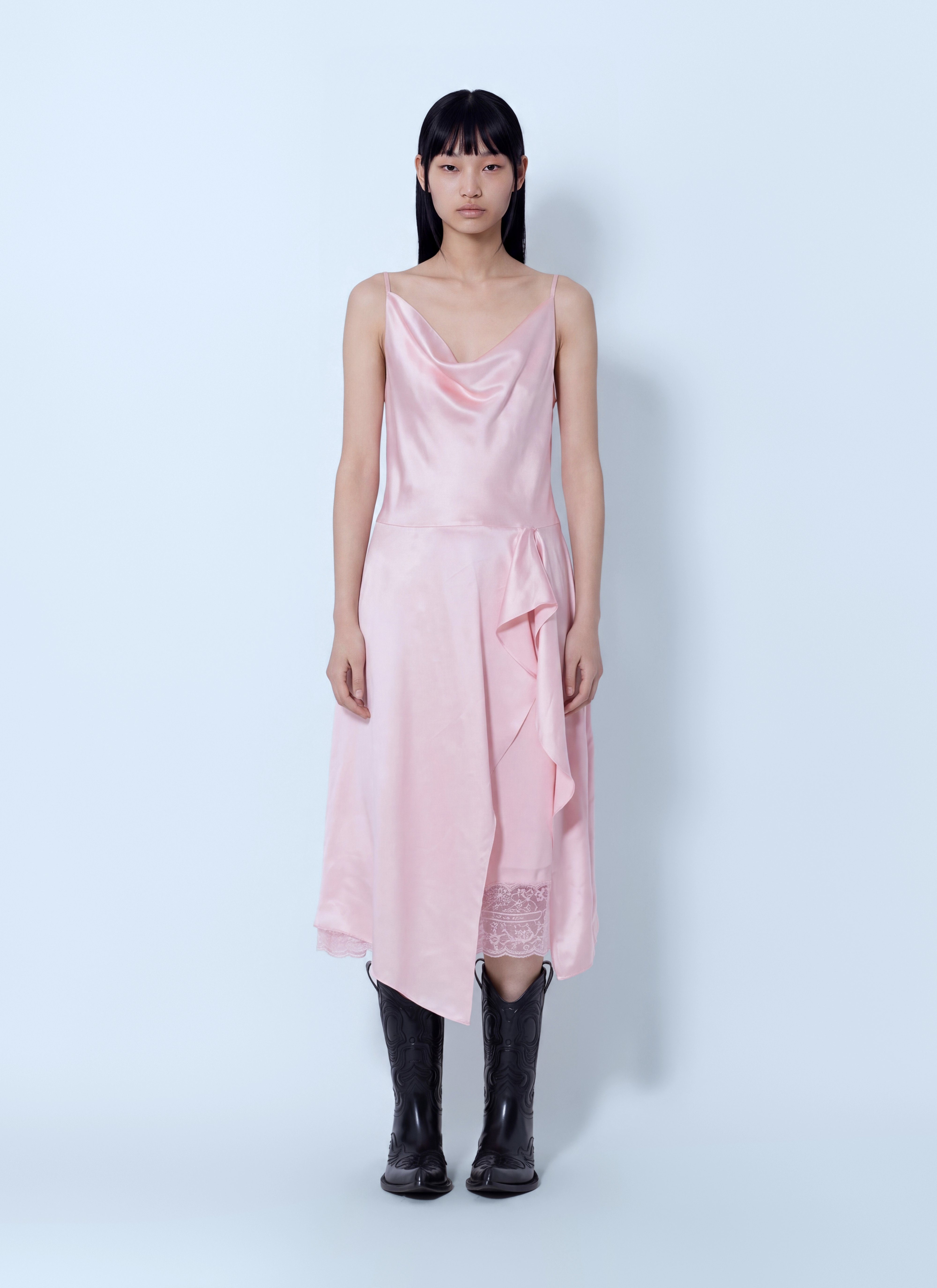 Acne Studios Acne Studios Shiny Satin Midi Slip Dress