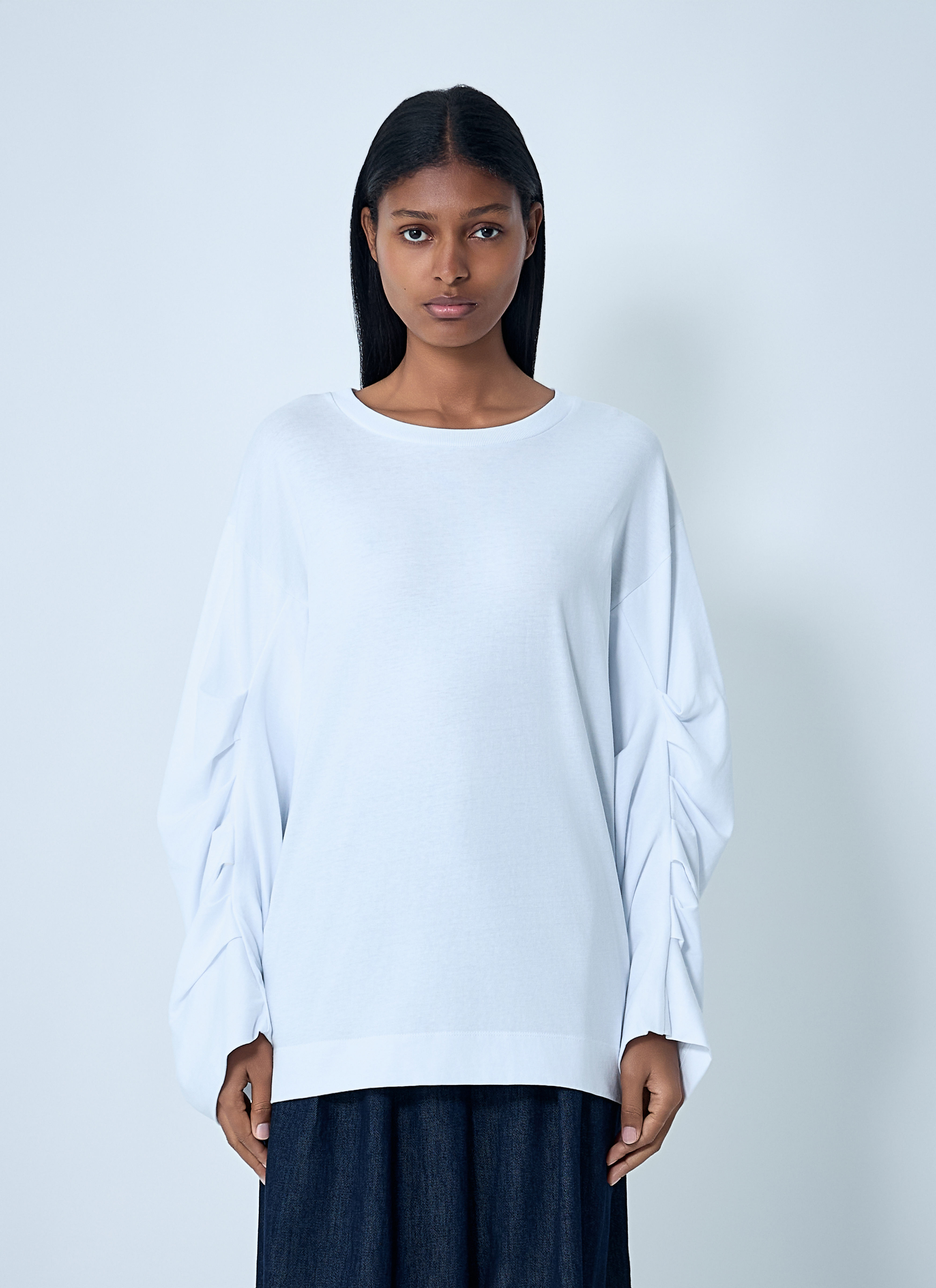 Dries Van Noten Women's' Ruched T-Shirt in White | LN-CC®