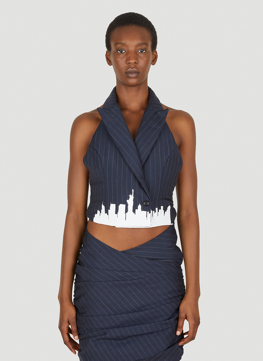 Skyline Pinstripe Halter Top