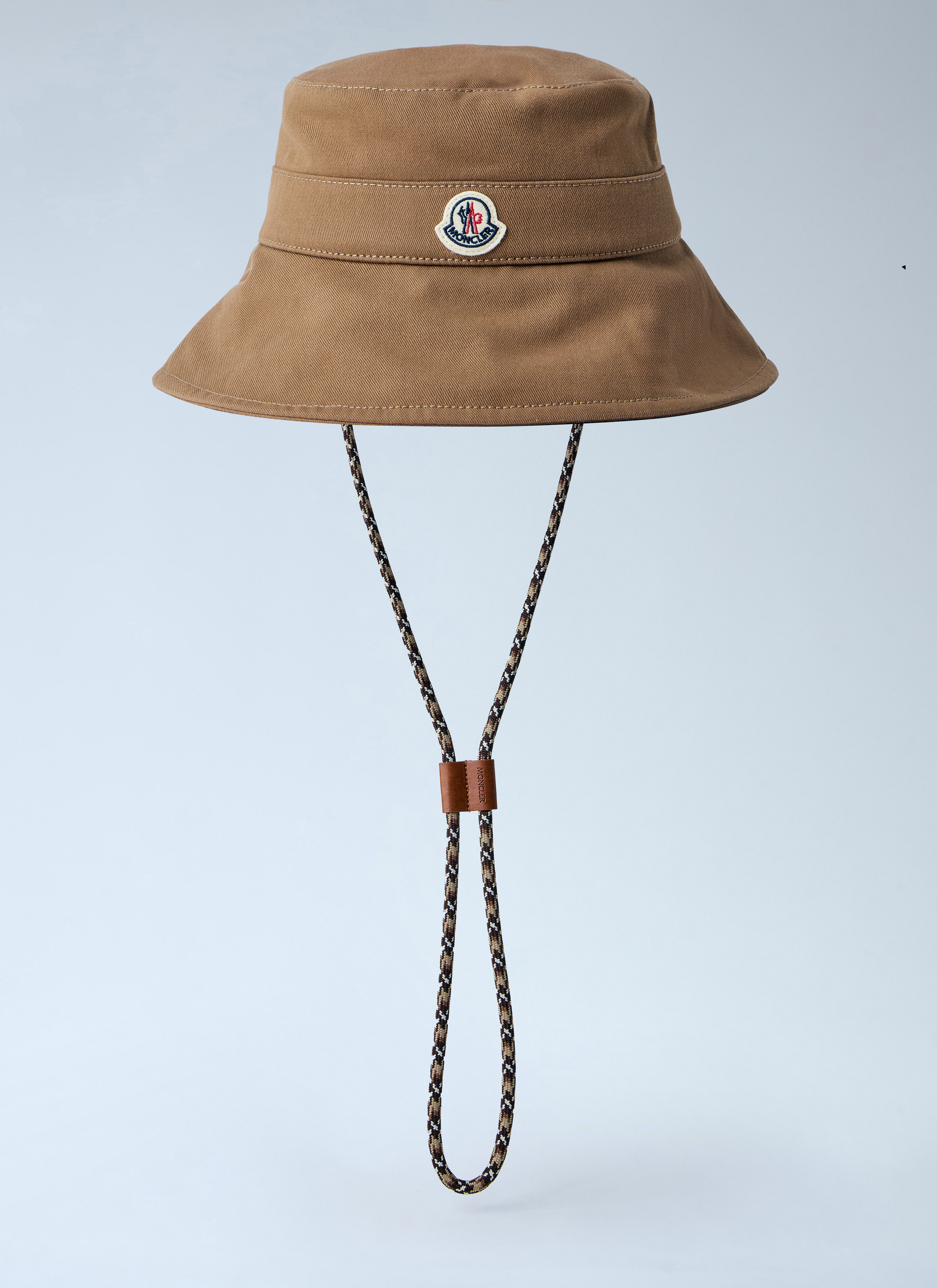 Moncler Women's Brown Logo Patch Bucket Hat - Woman Hats L