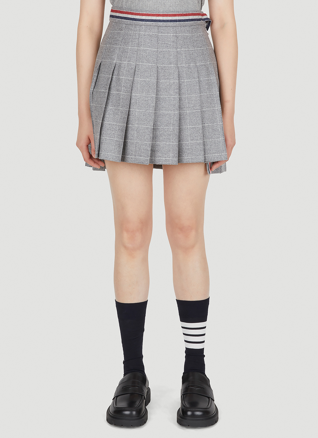 Pleated Checked Skirt