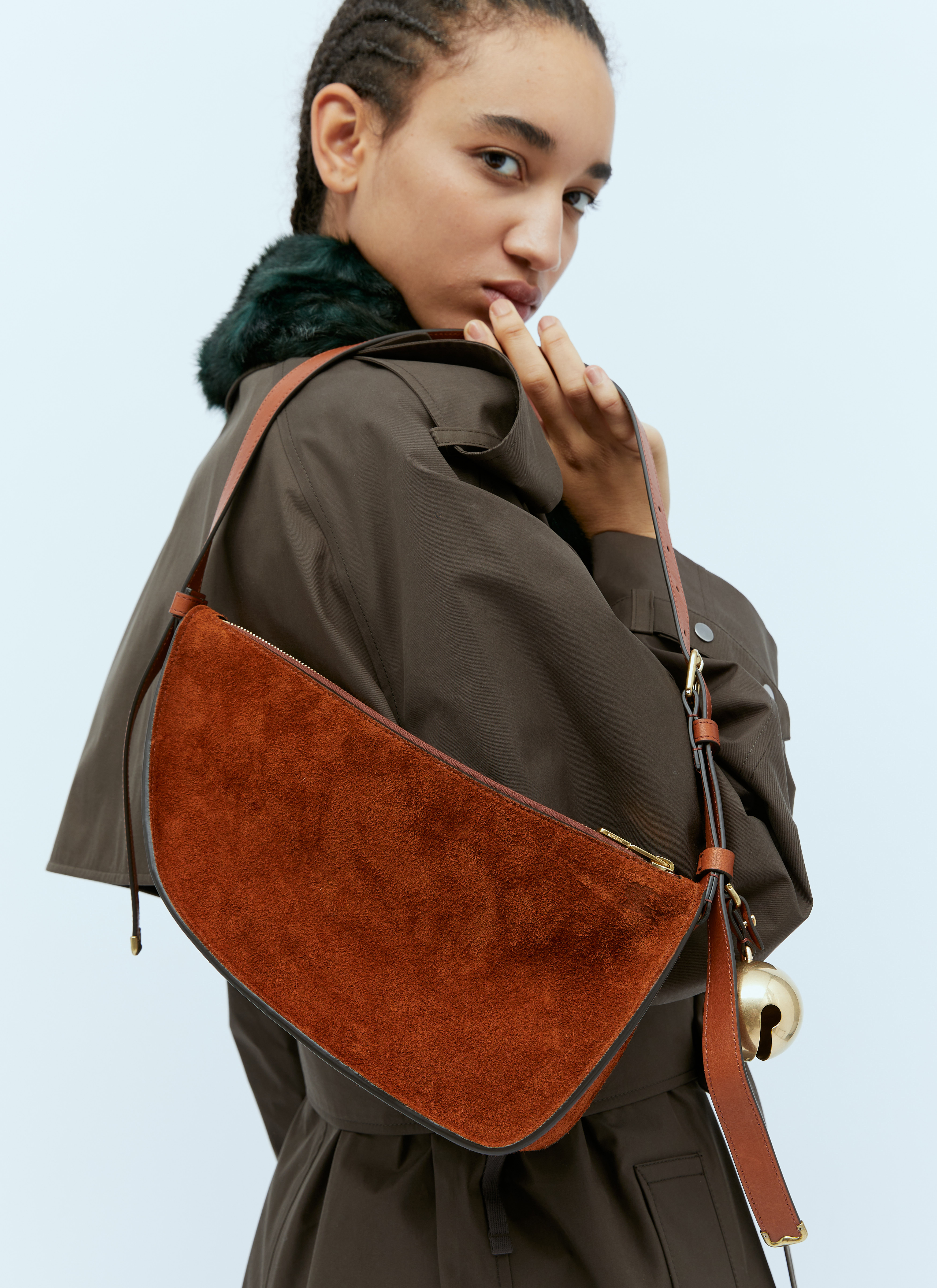 Burberry Women's' Suede Sling Shoulder Bag in Brown | LN-CC®