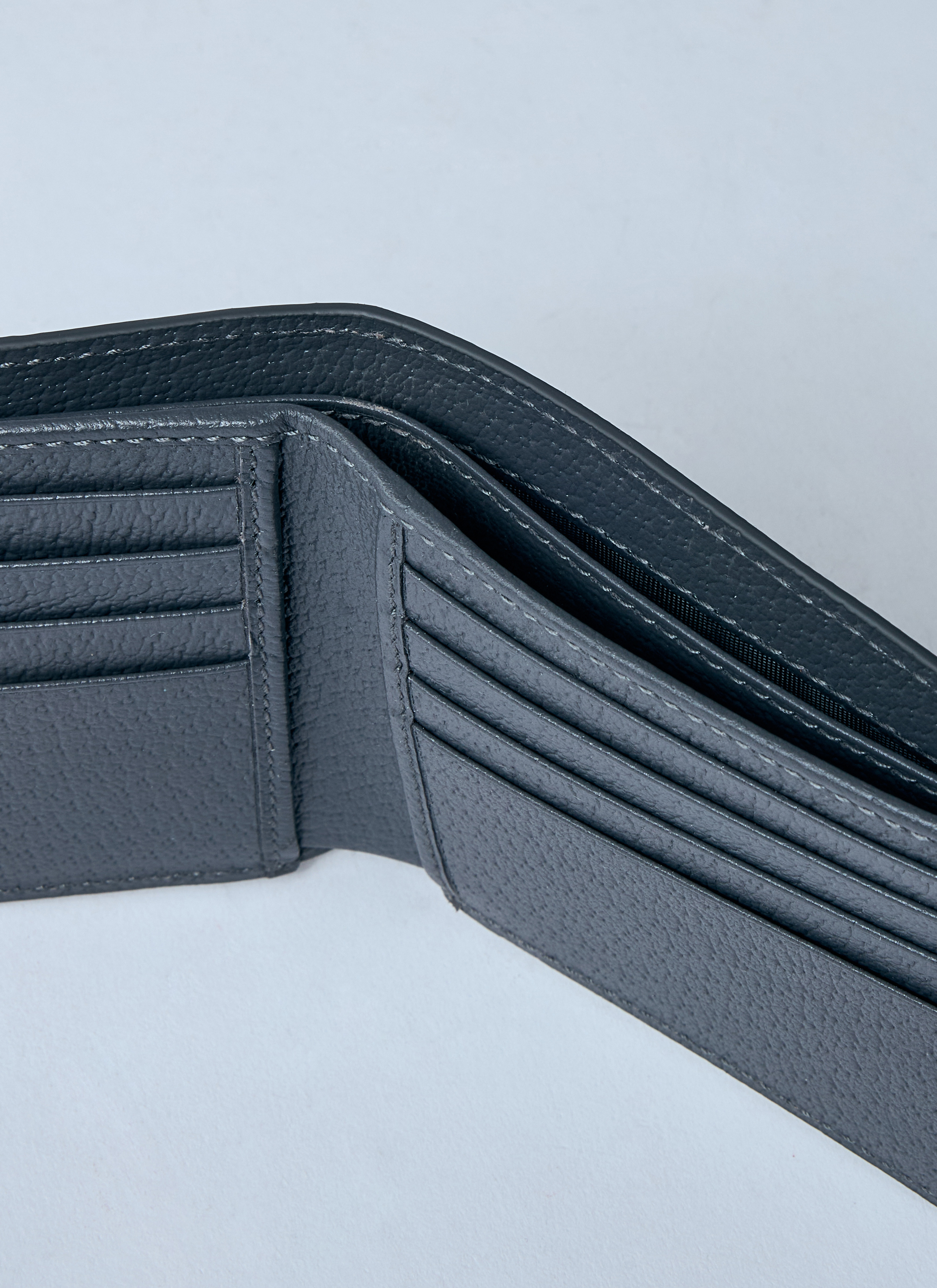 Grey interior GG bi fold wallet — Black/steel/steel — foto 3
