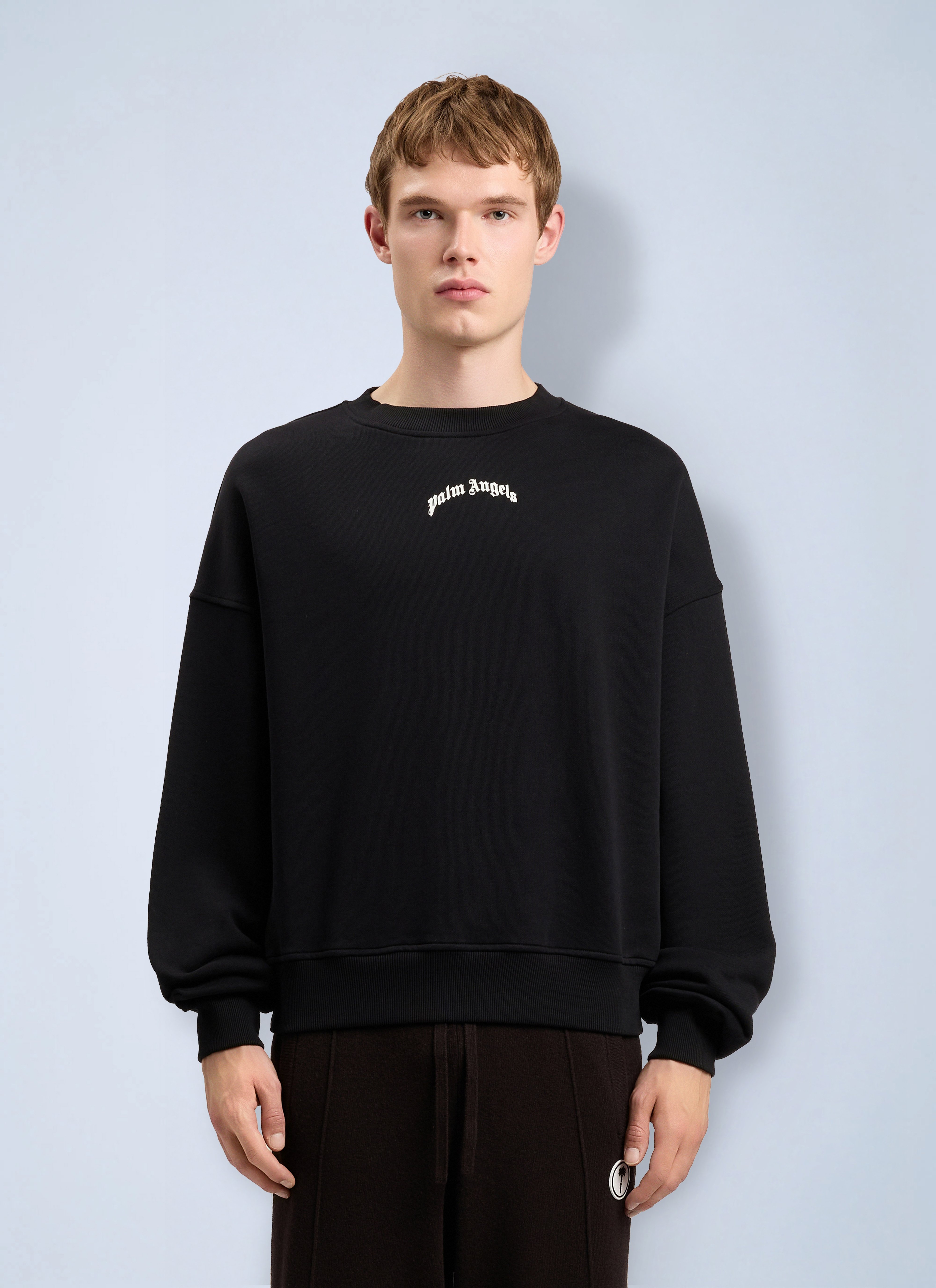 Palm Angels Palm Angels Back Curved Logo Loose Sweatshirt