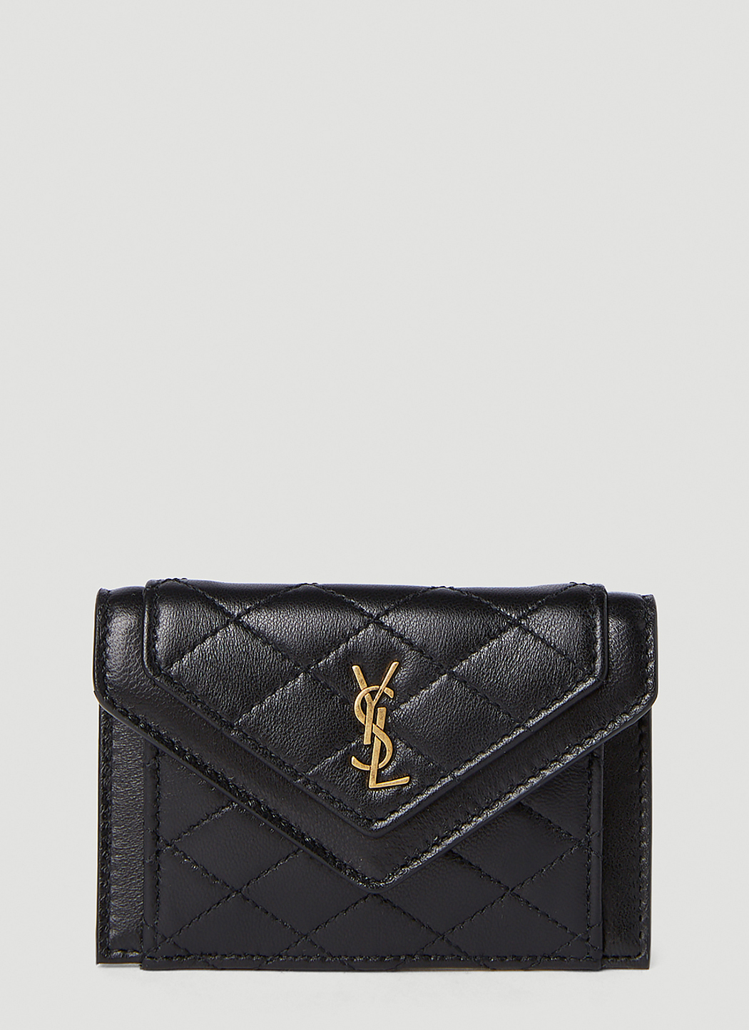 Quilted Logo Plaque Wallet