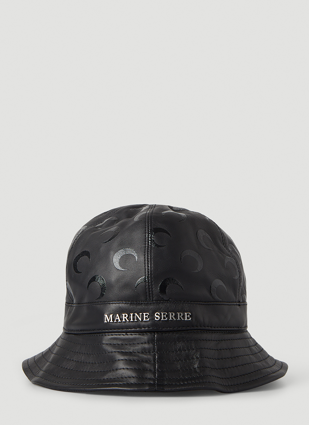 帽子 Marine serre MOON LEATHER BUCKET HAT Leather hat Marine Serre Black size Not specified