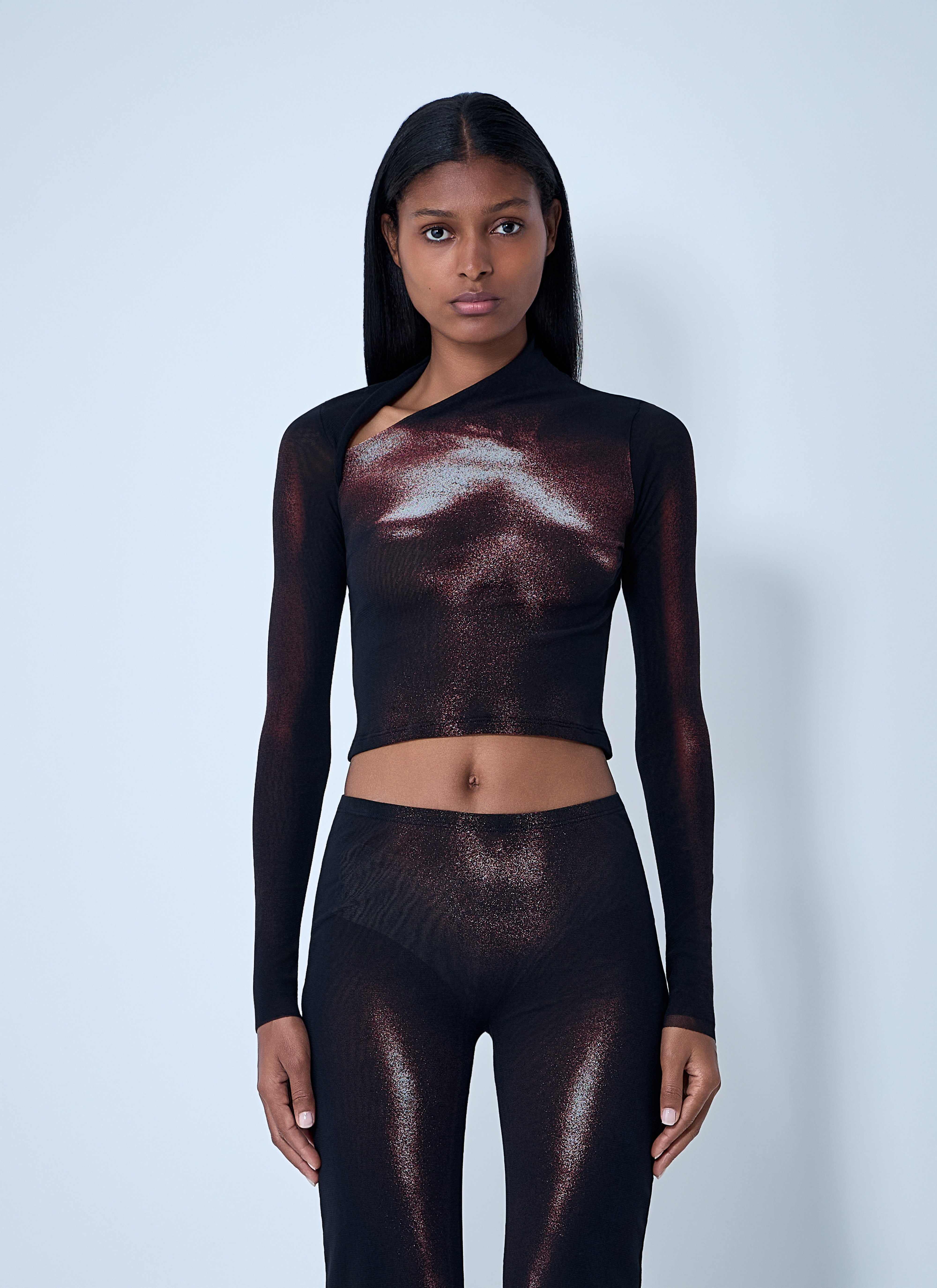 Jean Paul Gaultier Women's' Wood Mesh Top in Black | LN-CC®