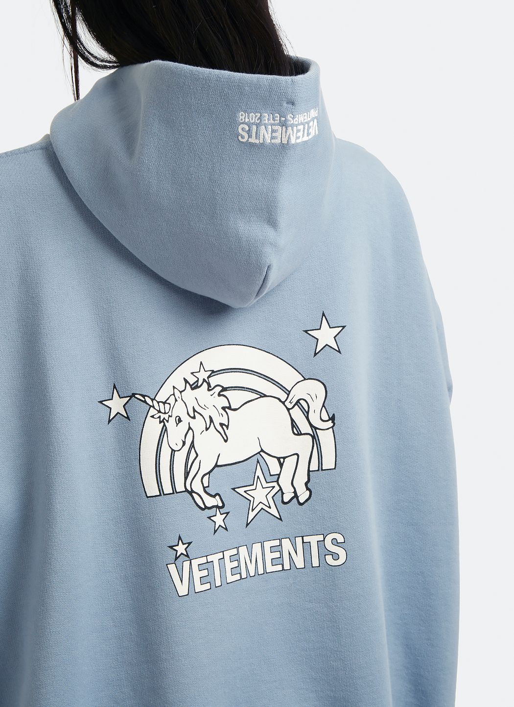 vetements hoodie unicorn and rainbow