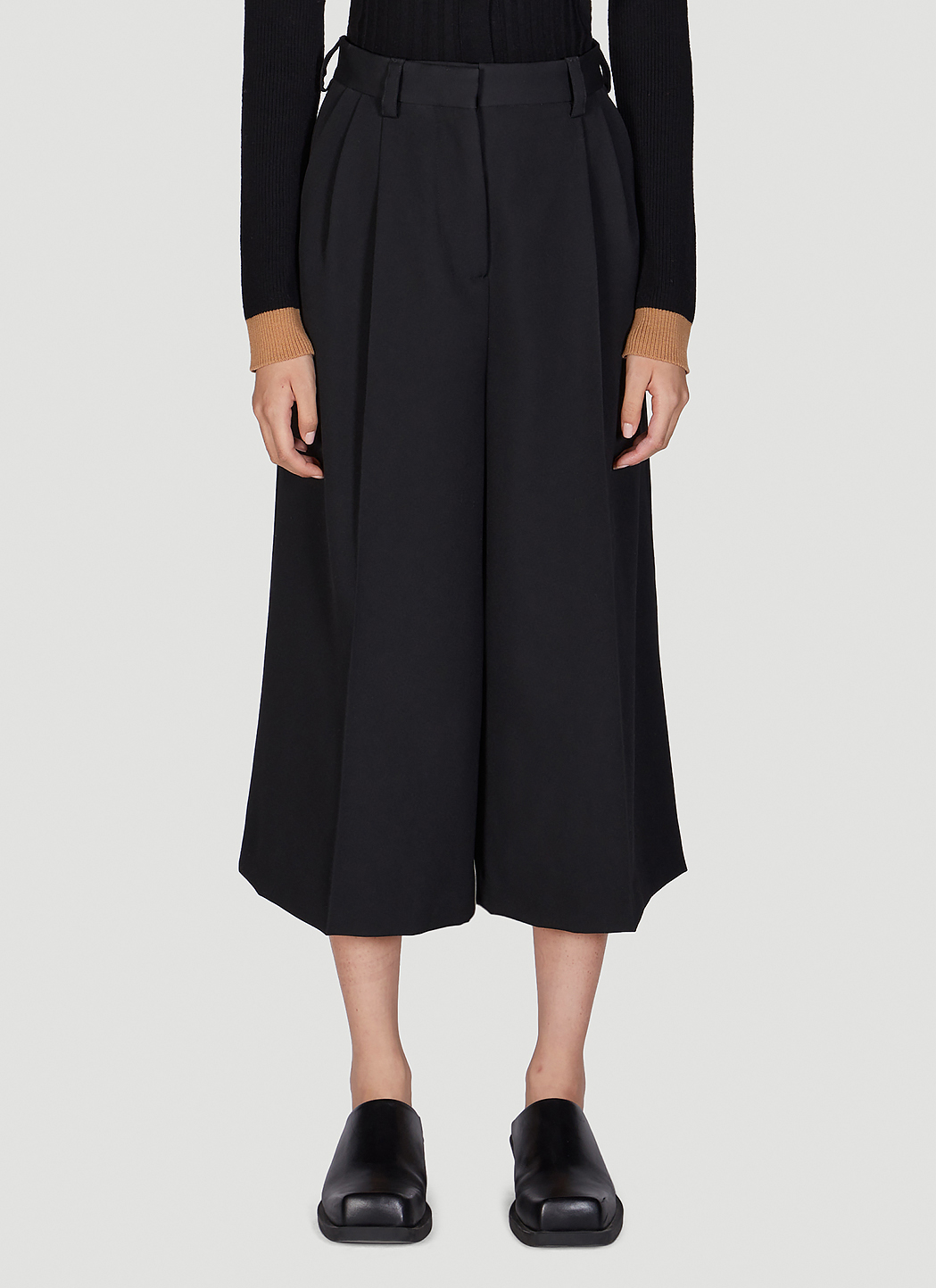 Pleated Cropped Pants