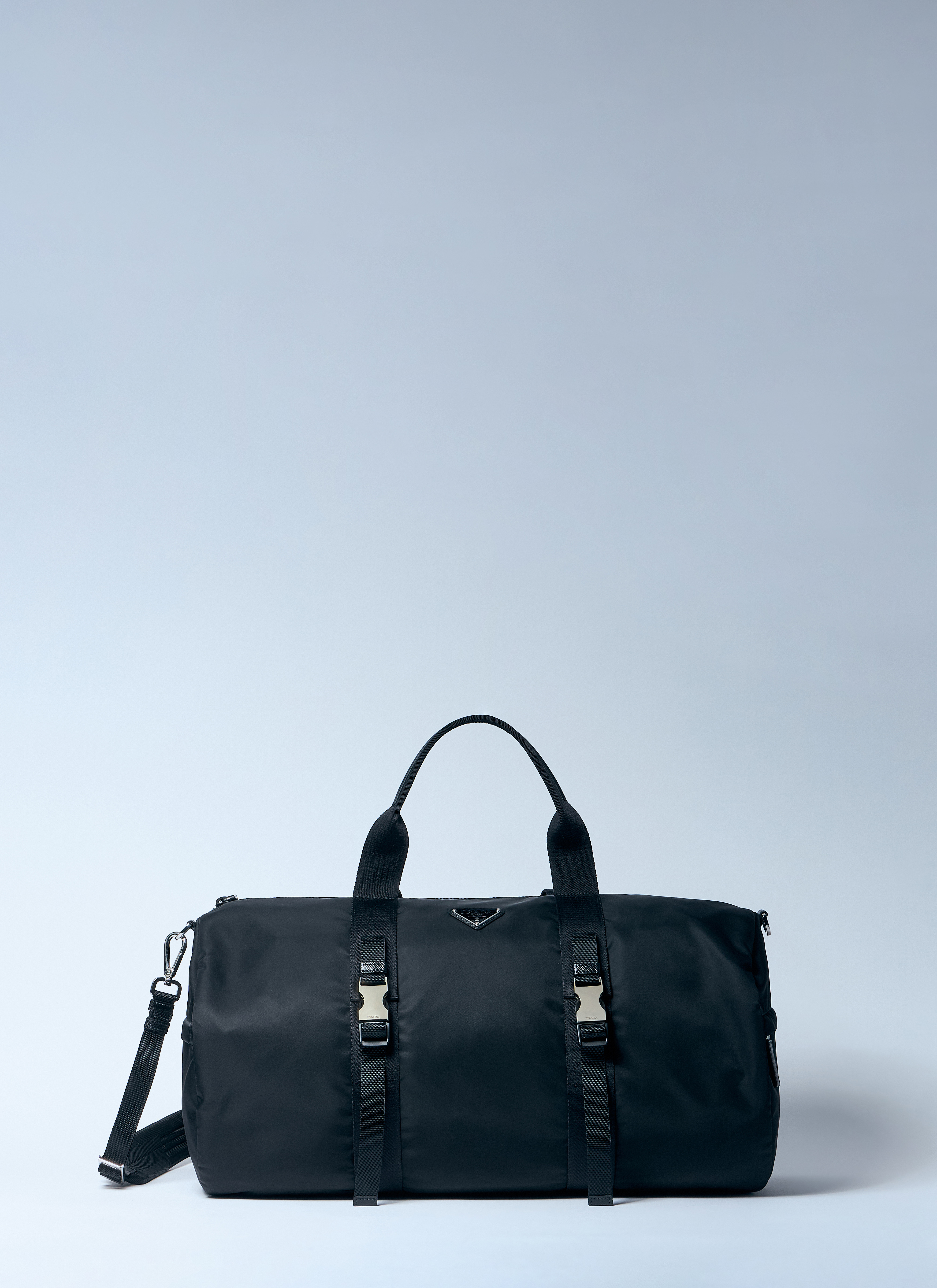 Prada Men's' Re-Nylon And Saffiano Leather Duffle Bag in Black