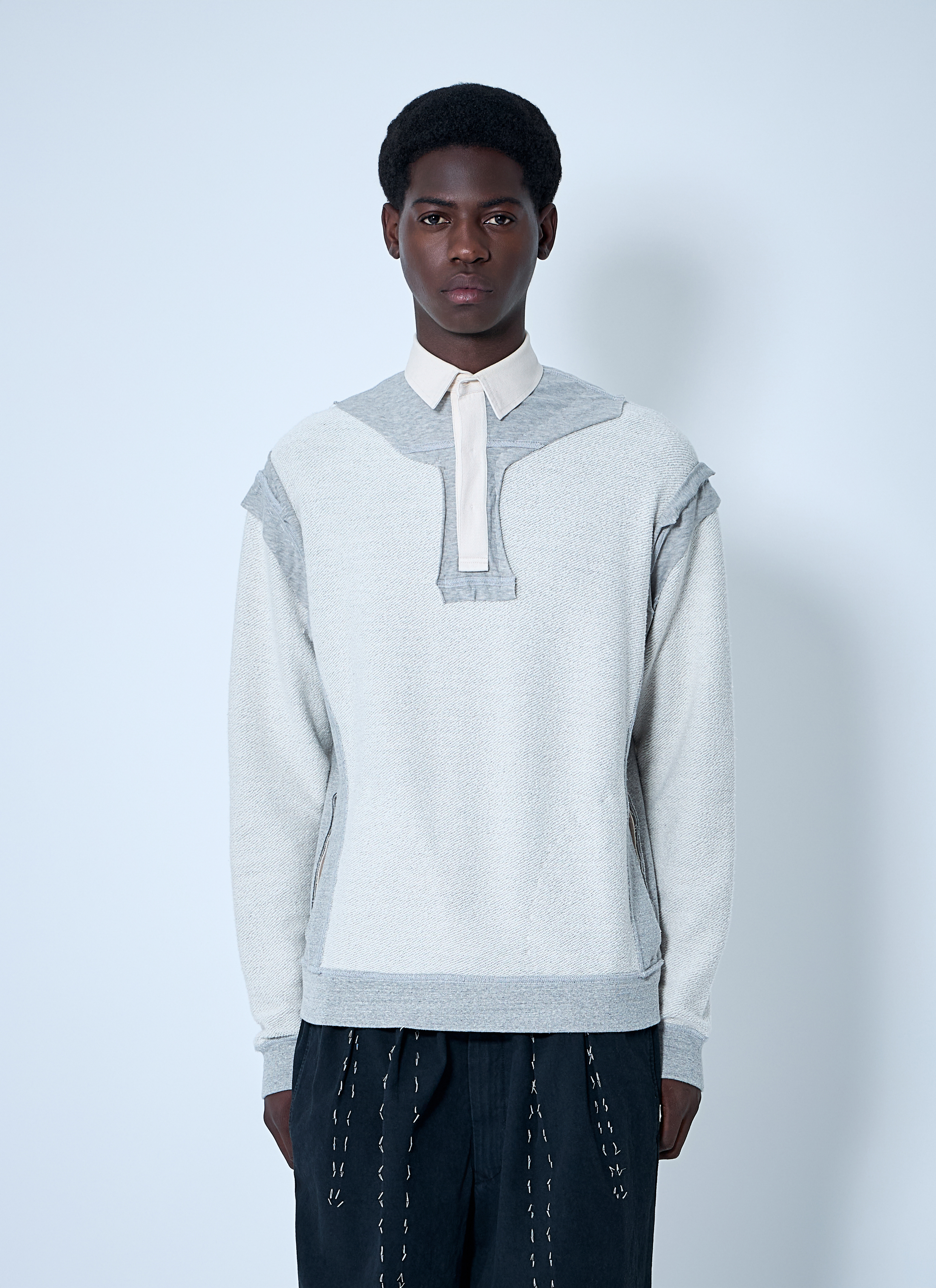 Maison Margiela Men's' Collard Sweatshirt in White | LN-CC®