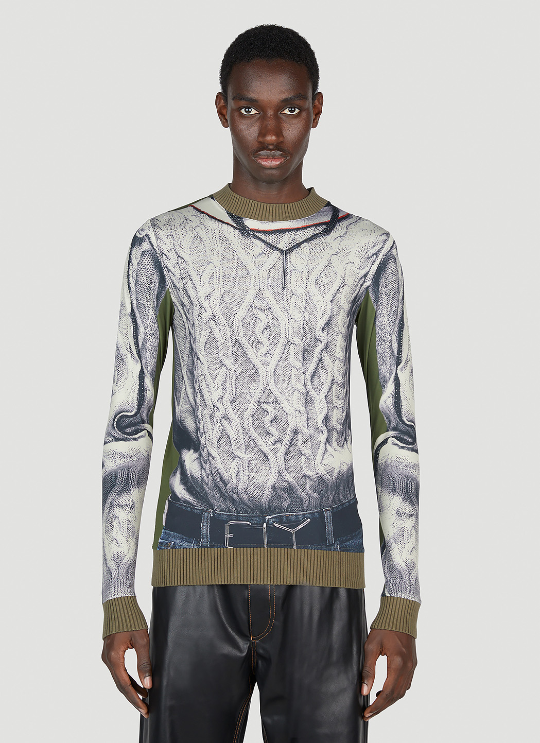 Trompe L'Oeil Cable Knit Top