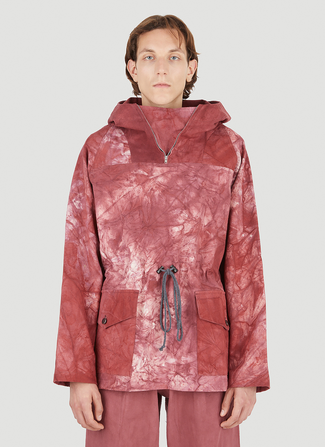 Marbled Pullover Parka Jacket